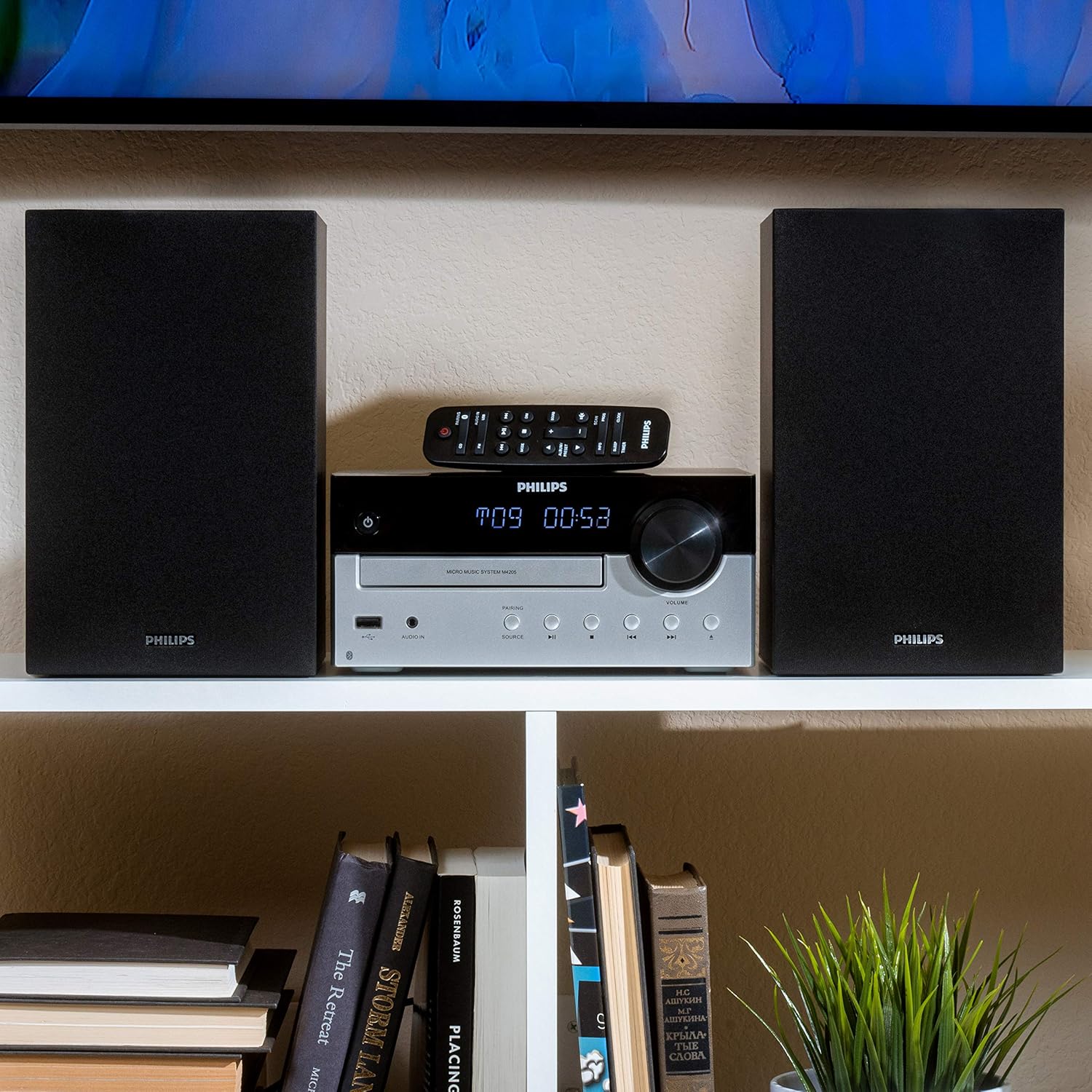 PHILIPS Bluetooth Stereo System for Home with CD Player, MP3, USB, Audio in, FM Radio, Bass Reflex Speaker, 60W, Remote Control Included - Image 5