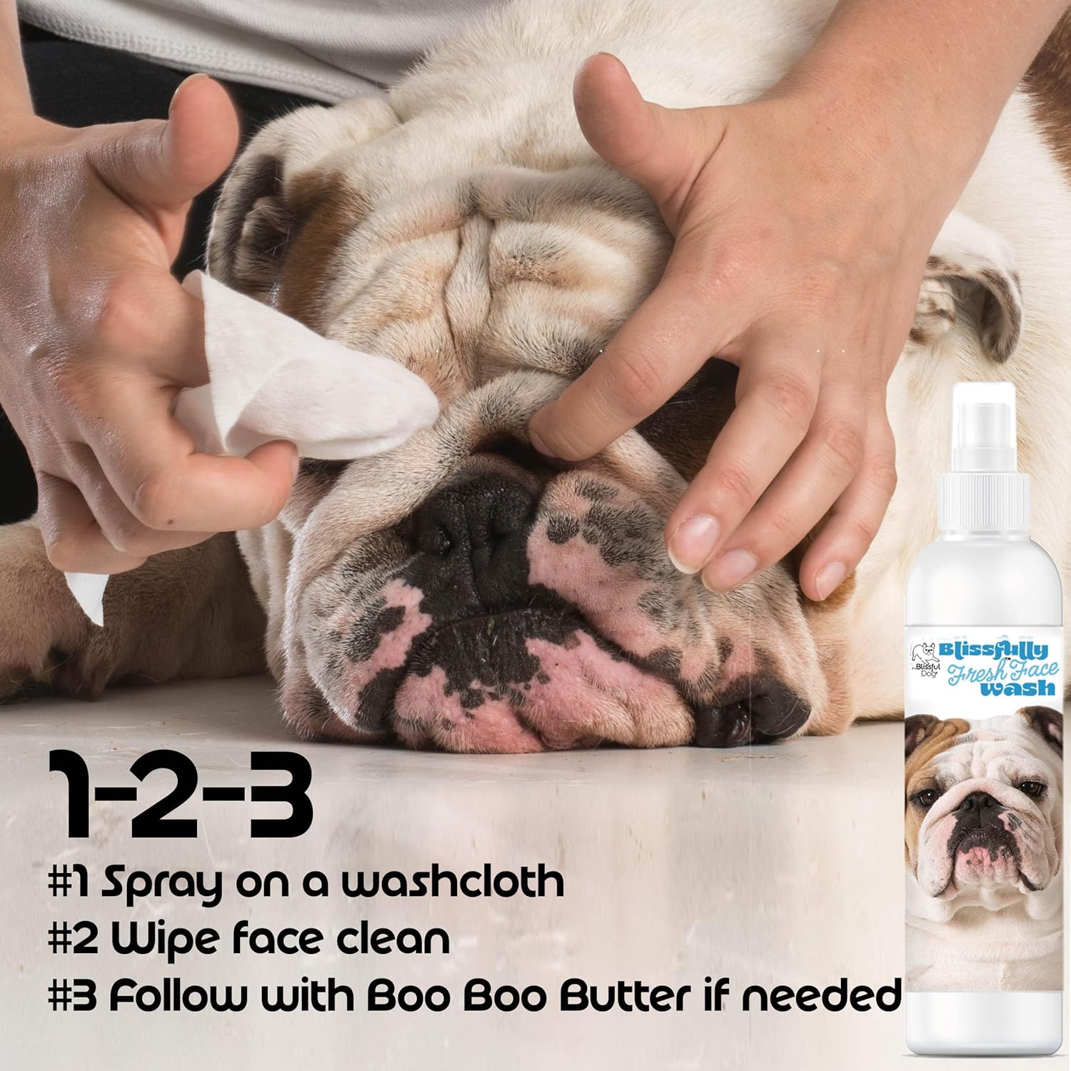 The Blissful Dog Blissfully Fresh Face Wash - Cleans Facial Folds and Wrinkles, 4-Ounce, Bulldog - Image 5