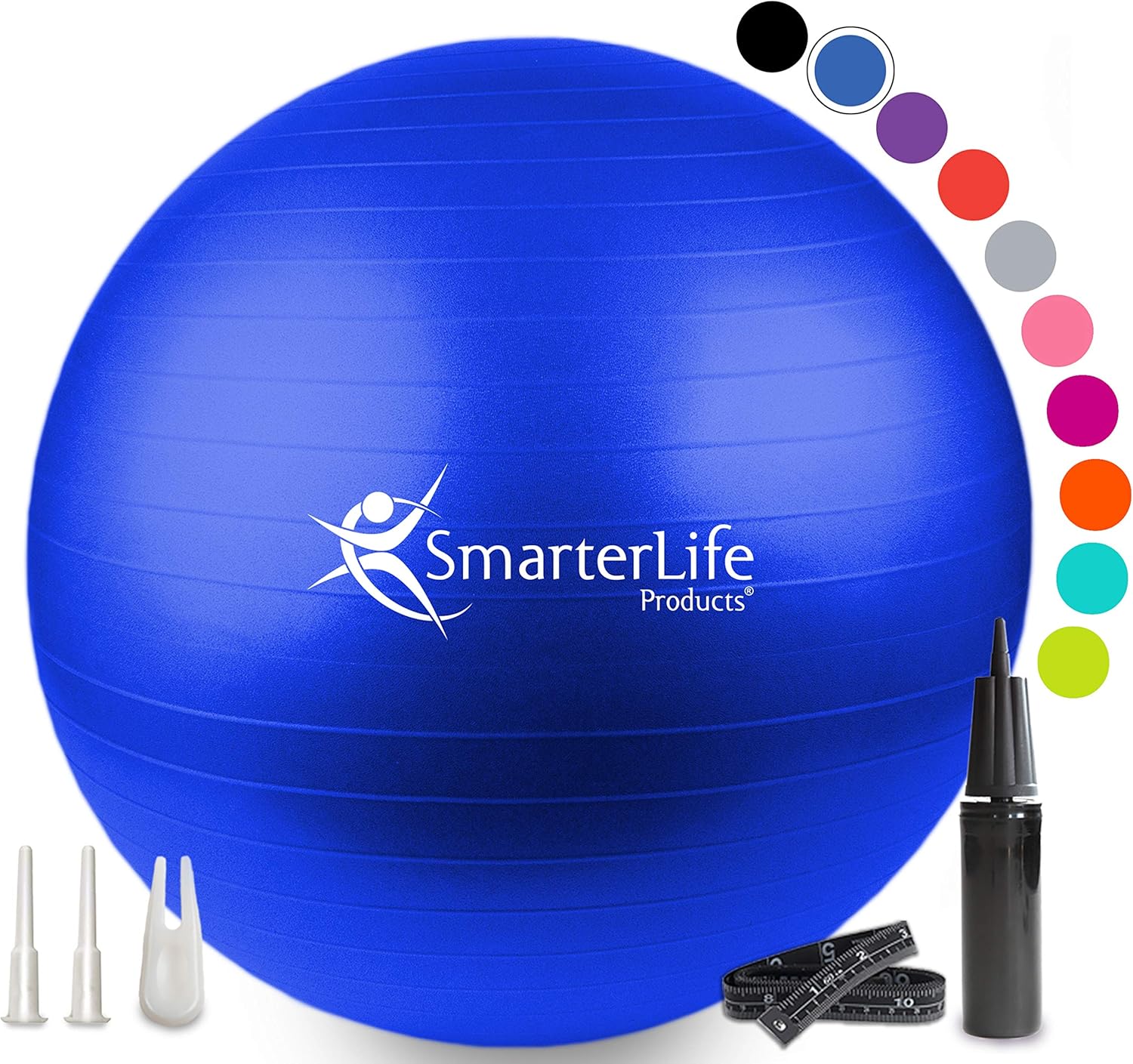 SmarterLife Exercise Ball Yoga Ball for Fitness, Balance, Stability, or Pregnancy, Gym Ball for Core Workout, Physical Therapy, Yoga Ball Chair for Office, Anti-Slip Anti-Burst - Image 2