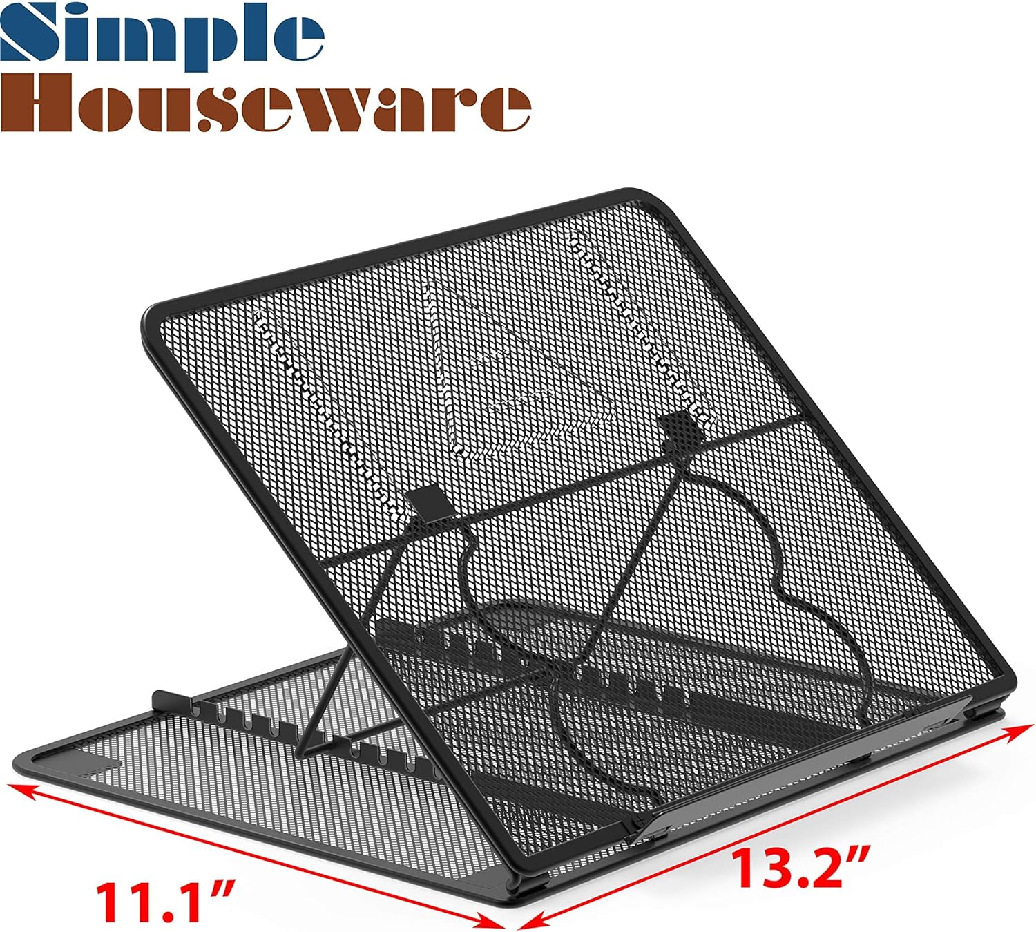 Simple Houseware Mesh Laptop Stand with 11-Levels Adjustable Ventilated Computer Holder, Black - Image 7