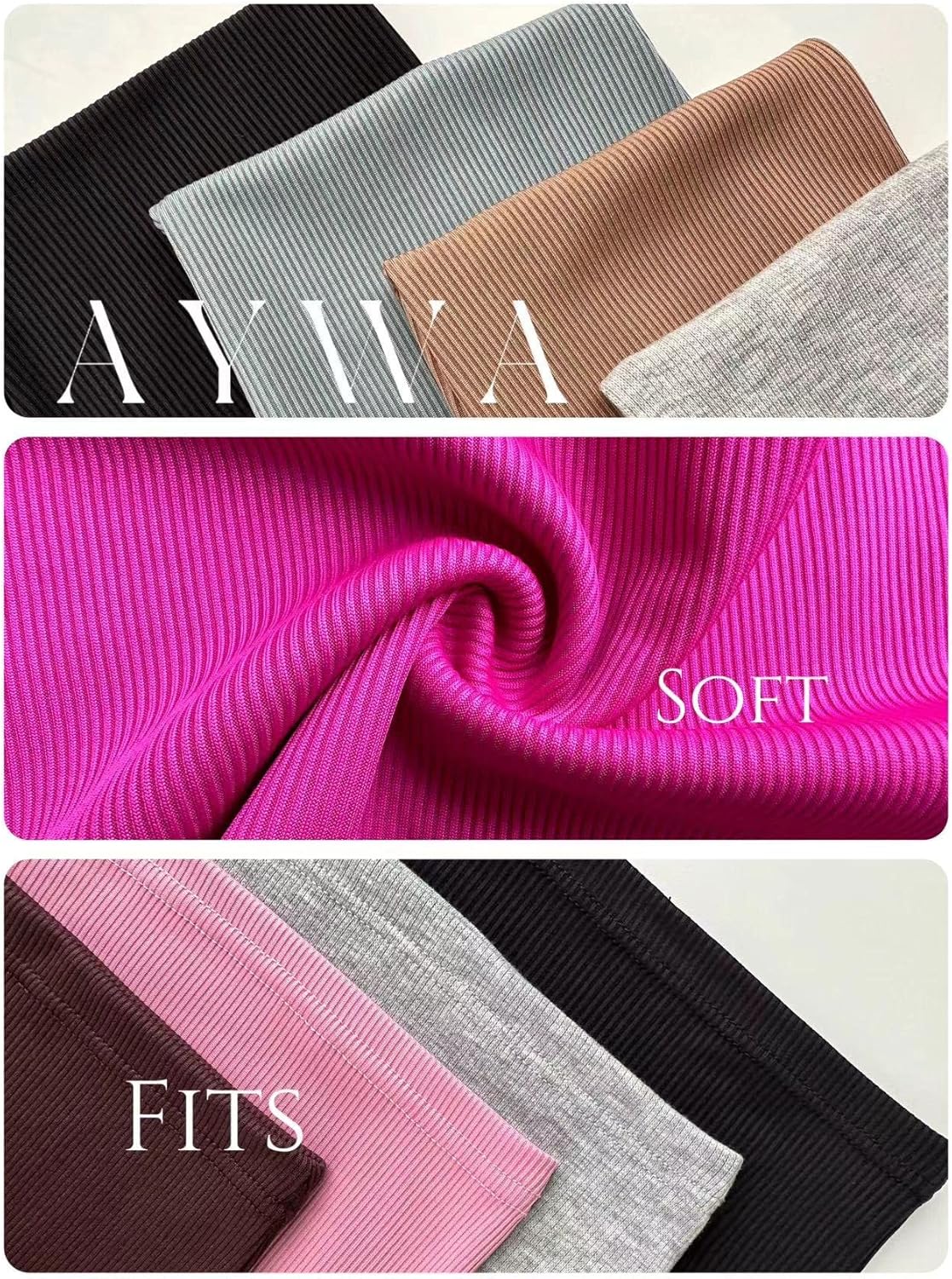 AYWA Two Piece Outfits for Women Fitted Crew Neck T-shirt High Waist Leggings Biker Shorts Matching Sets Streetwear - Image 7