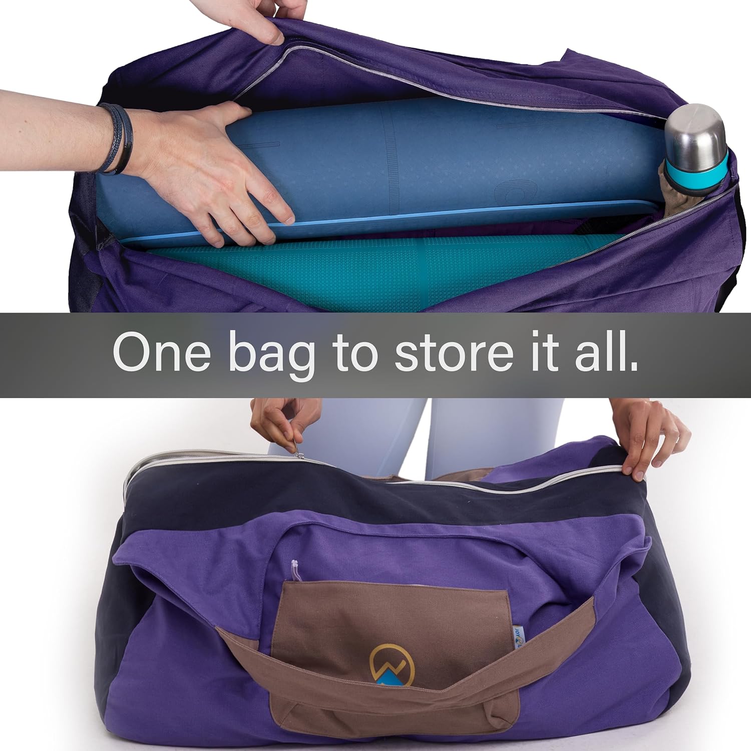 JoYnWell Large Yoga Mat Bag Carrier for men and Women - Stylish Tote with 4 Pockets, Durable Yoga Bolster Fits All your Stuff Light-weight and Easy-to-Carry, 30” - Image 3