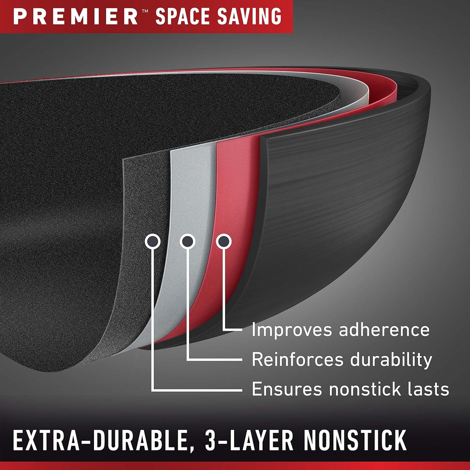 Calphalon Premier Space Saving Nonstick 10 Piece Set - Image 4