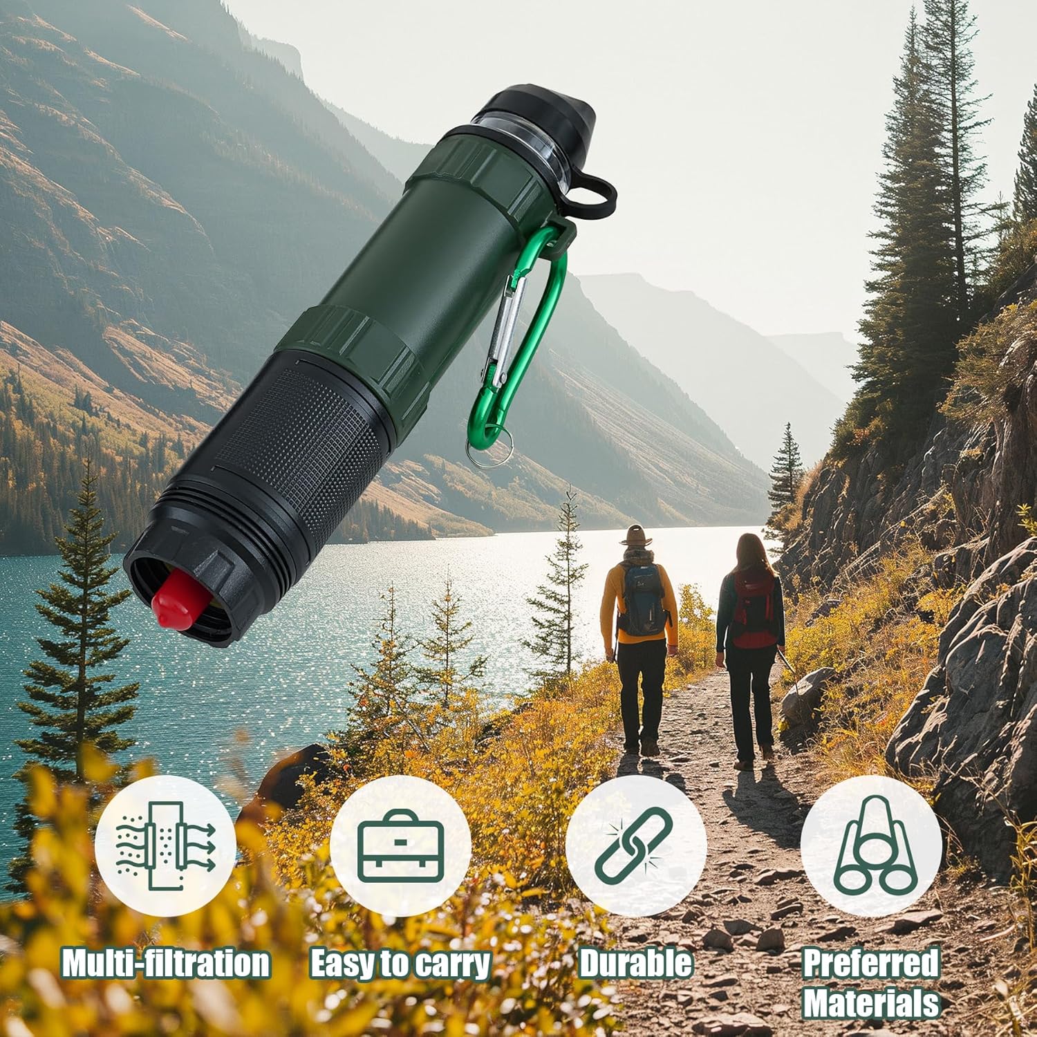 Water Filter Straw Outdoor Portable Personal Water Filter Straw Water Purifier Survival Gear and Equipment for Hiking Camping Travel and Emergency - Image 7
