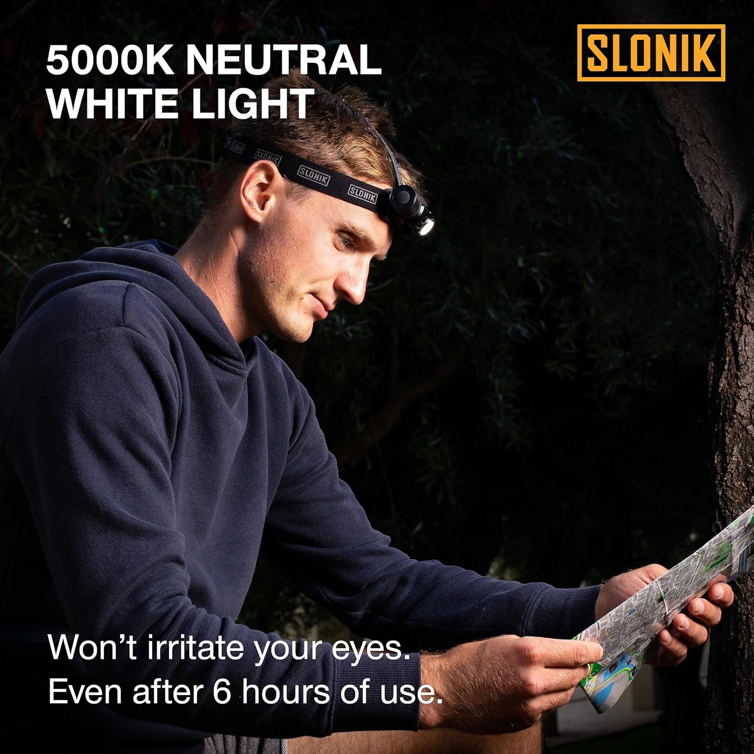 SLONIK Headlamp Rechargeable - 1000 Lumen LED USB Rechargeable Headlight - IPX4 Waterproof Head Lamp with Bright 60 ft Flashlight Beam - Hiking & Outdoor Camping Gear, Black - LED Headlamp - Image 3