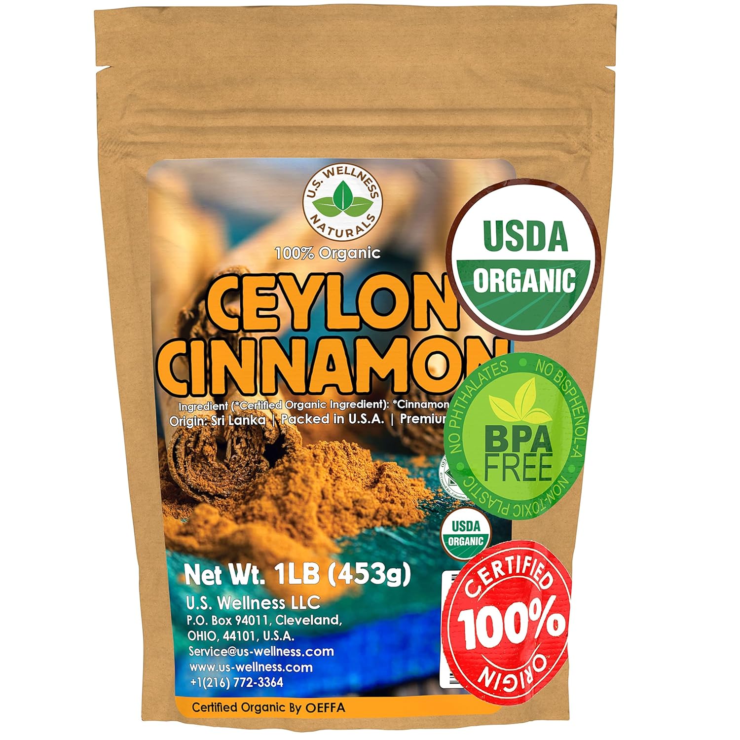 Ceylon Cinnamon Powder (1LB) | 100% CERTIFIED Organic | Freshly Ground Premium Sri Lanka Cinnamon For Exquisite Flavor and Aroma | Gluten Free & Non-GMO | Controlled and Packed in USA Food Facility - Image 2