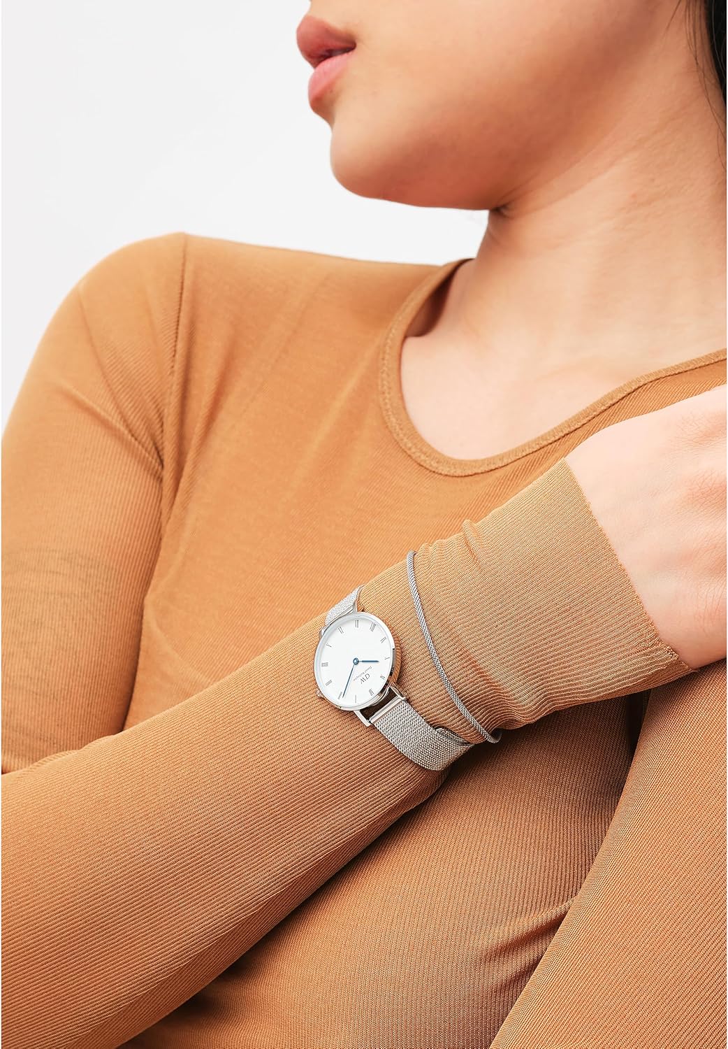 Daniel Wellington Roman Numerals Watch - 316L Stainless Steel Case, Leather or Stainless Steel Strap, Blue Hands, Analog Watch for Women - Image 3