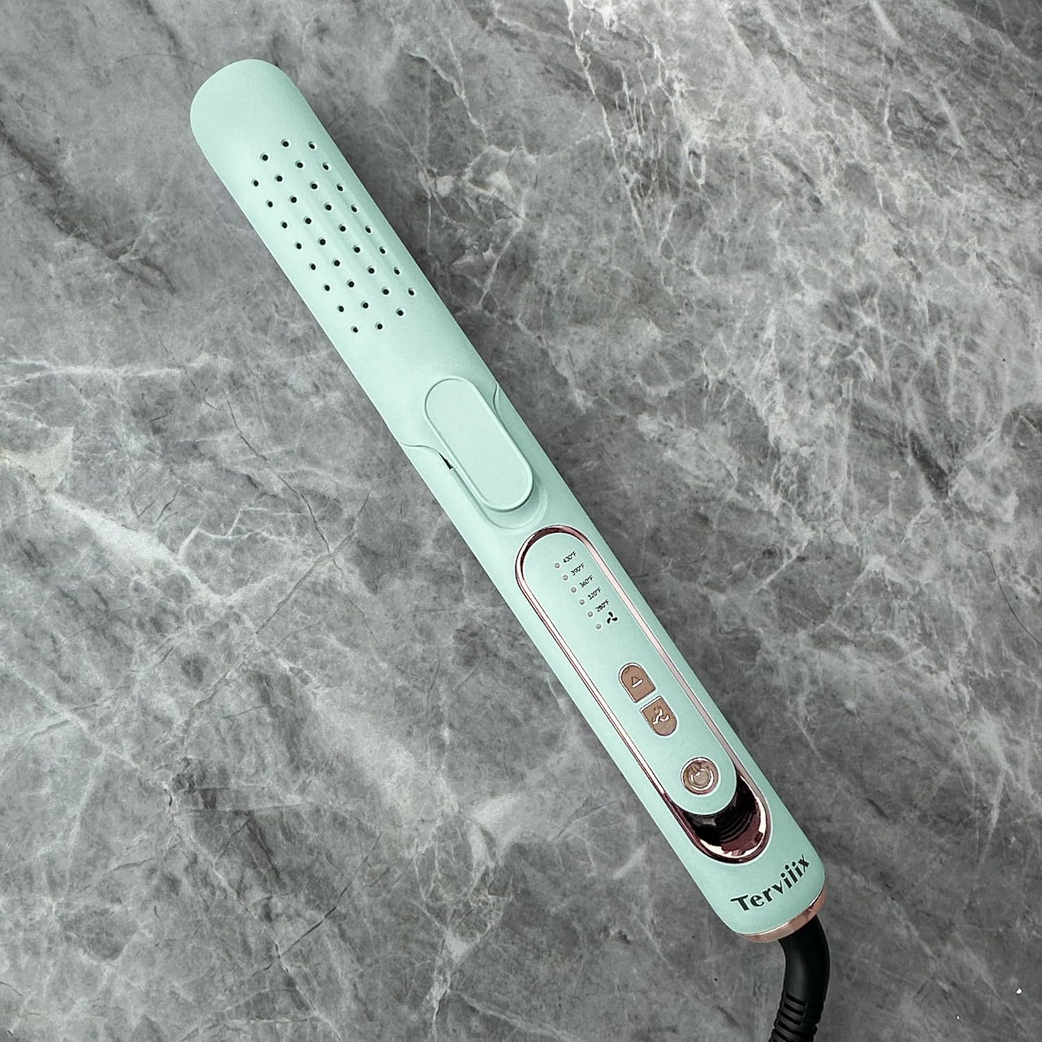 Terviiix Titanium Flat Iron Hair Straightener with 360° Air Technology, Airflow Styler Hair Straightener & Curler 2-in-1, 5 Adjustable Temperatures, Auto Off, Dual Voltage for Travel - Image 10