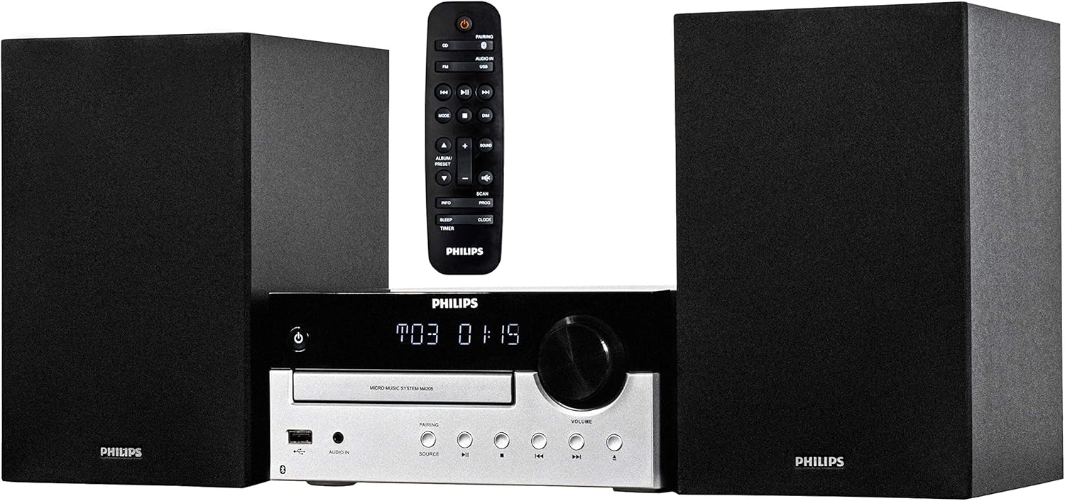 PHILIPS Bluetooth Stereo System for Home with CD Player, MP3, USB, Audio in, FM Radio, Bass Reflex Speaker, 60W, Remote Control Included - Image 3