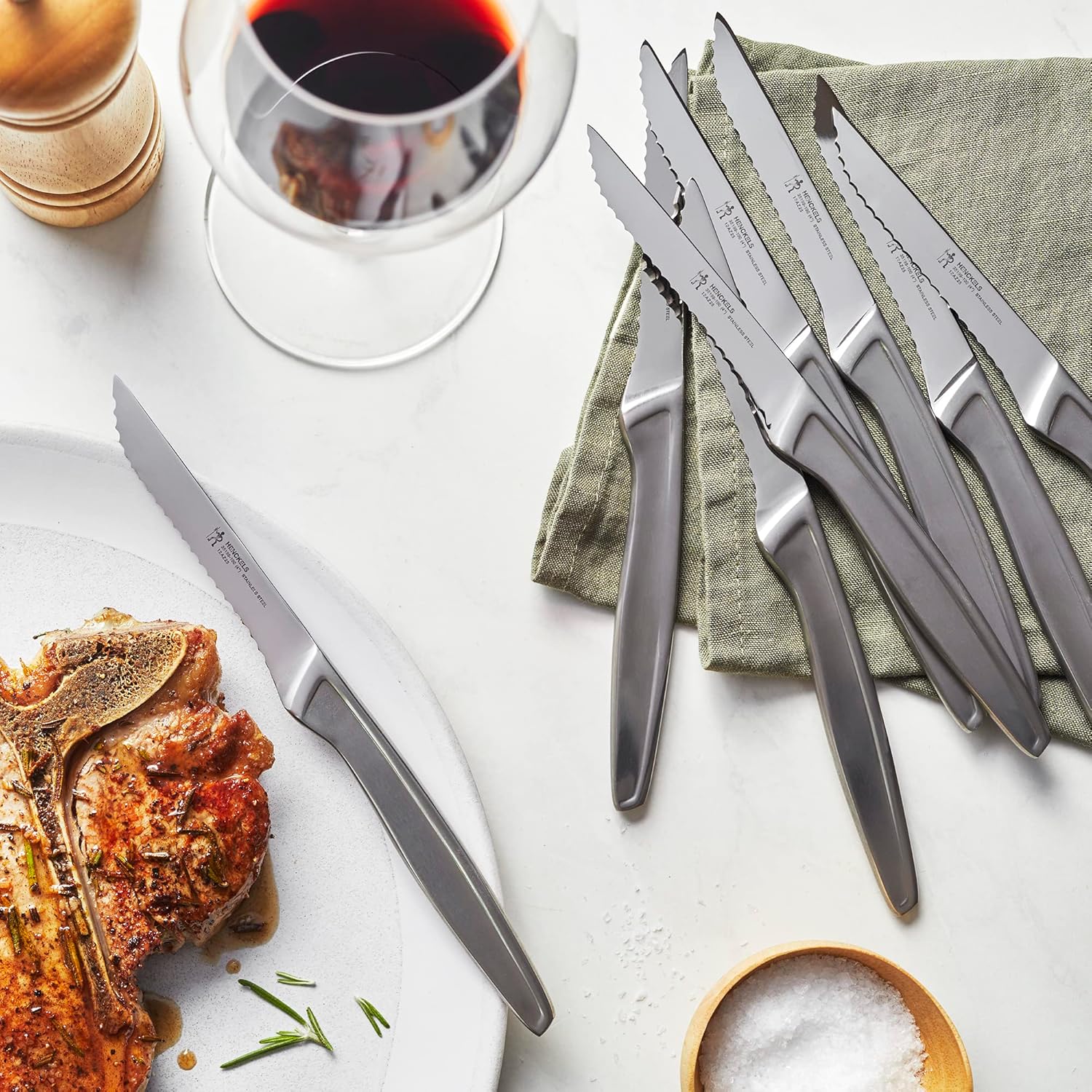 HENCKELS Razor-Sharp Steak Knife Set of 8, German Engineered Informed by 100+ Years of Mastery, Sliver - Image 3