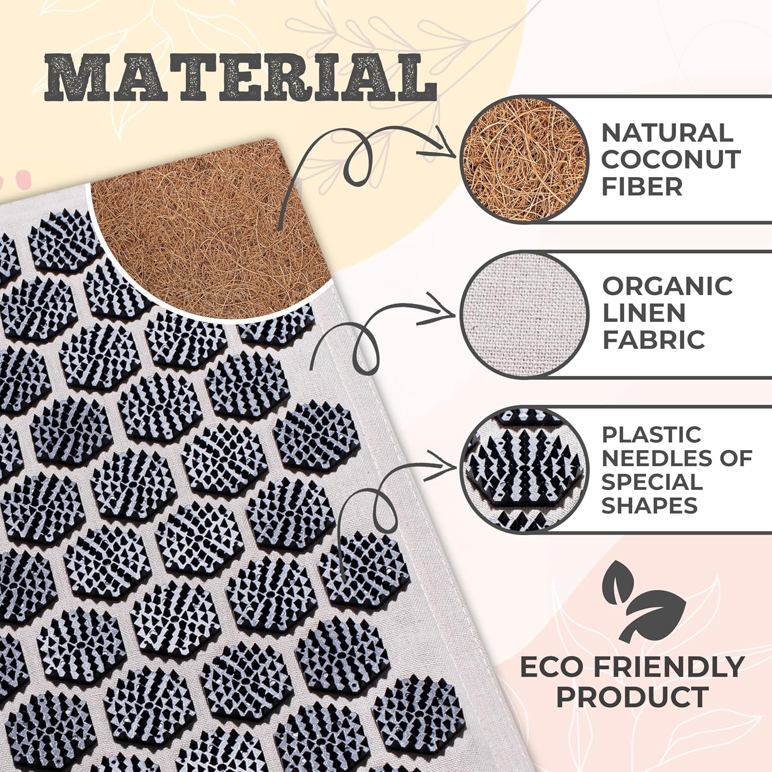 Acupressure Mat and Pillow Set for Back and Neck Pain Relief – Premium Mat for Chronic Back and Neck Pain - Stress Relief Mat Supports Muscle Relaxation, Sleep, and Full-Body Wellness (Soft Cream) - Image 5