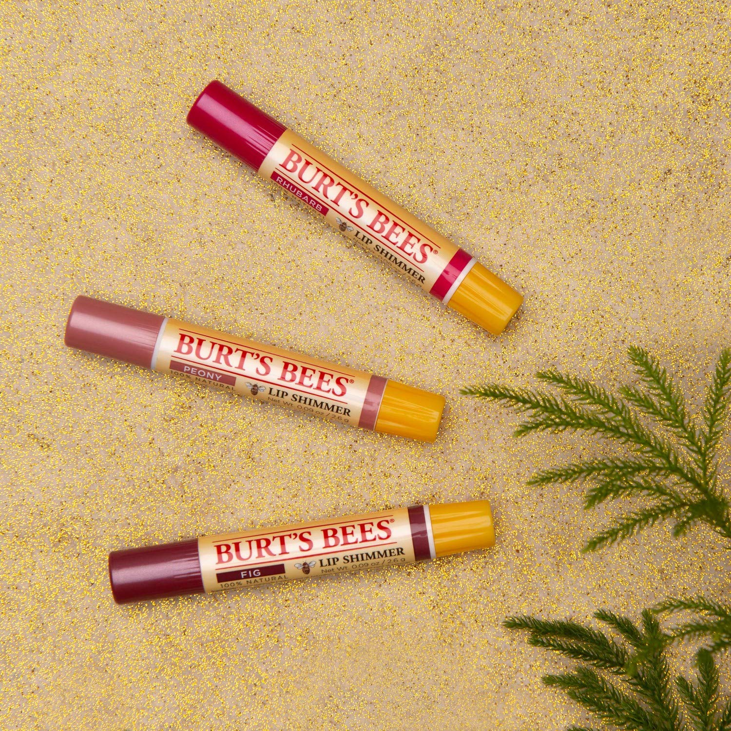 Burt's Bees Kissable Color Holiday Gift Set, 3 Lip Shimmers in Festive Gift Box, Warm Collection in Peony, Fig and Rhubarb - Image 7