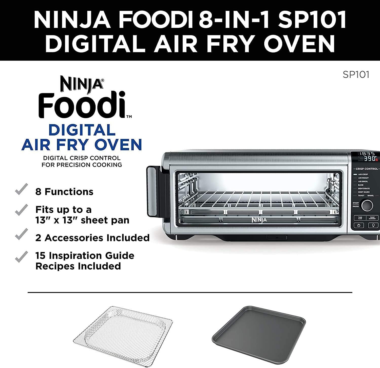 Ninja SP101 Foodi 8-in-1 Air Fry Large Toaster Oven Flip-Away for Storage Dehydrate Keep Warm 1800w XL Capacity (Renewed) RED - Image 6
