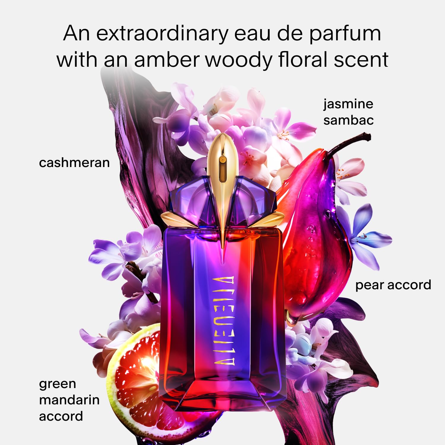 Mugler - Alien Hypersense - Eau de Parfum - Womens Perfume Refill Bundle- Floral Woody Scent - With Green Mandarin, Pear Accord, Jasmine, & Cashmere - 2 Fl Oz Refillable Perfume & 3.3 Fl Oz Refill - Image 3
