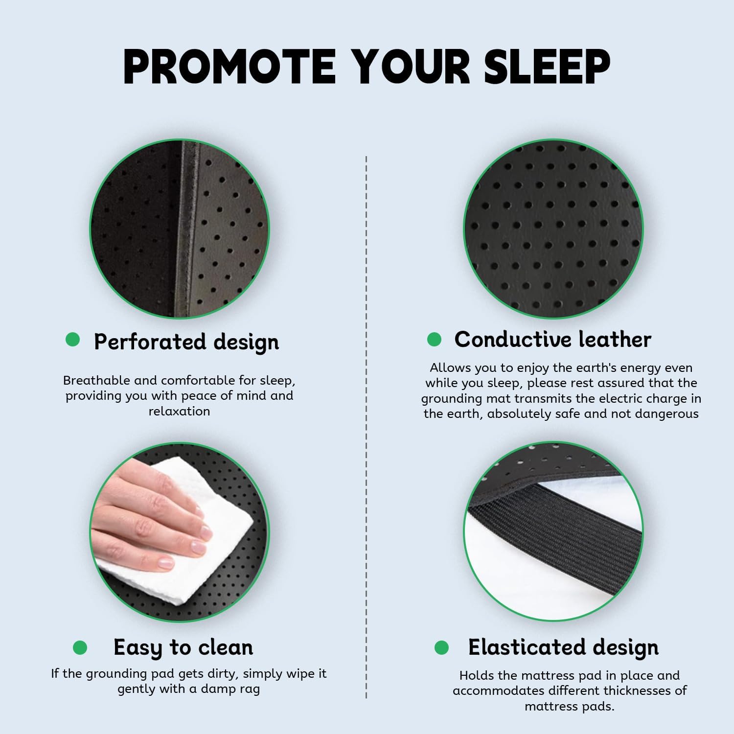 Grounding Mat for Bed (27"x78") – Includes 15ft Grounding Cord, Relieves Stress, Pain, and Anxiety - Image 6