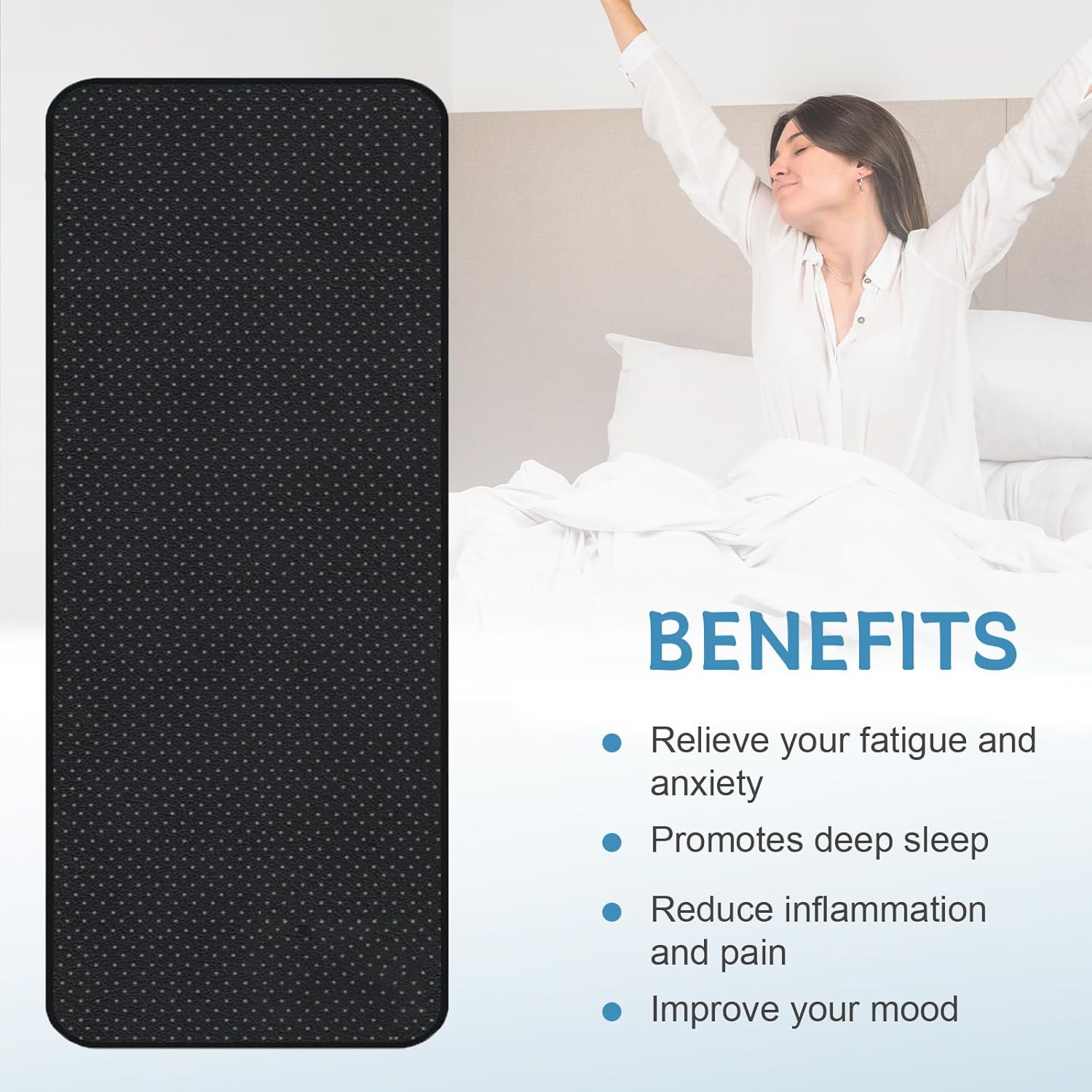 Grounding Mat for Bed (27"x78") – Includes 15ft Grounding Cord, Relieves Stress, Pain, and Anxiety - Image 7