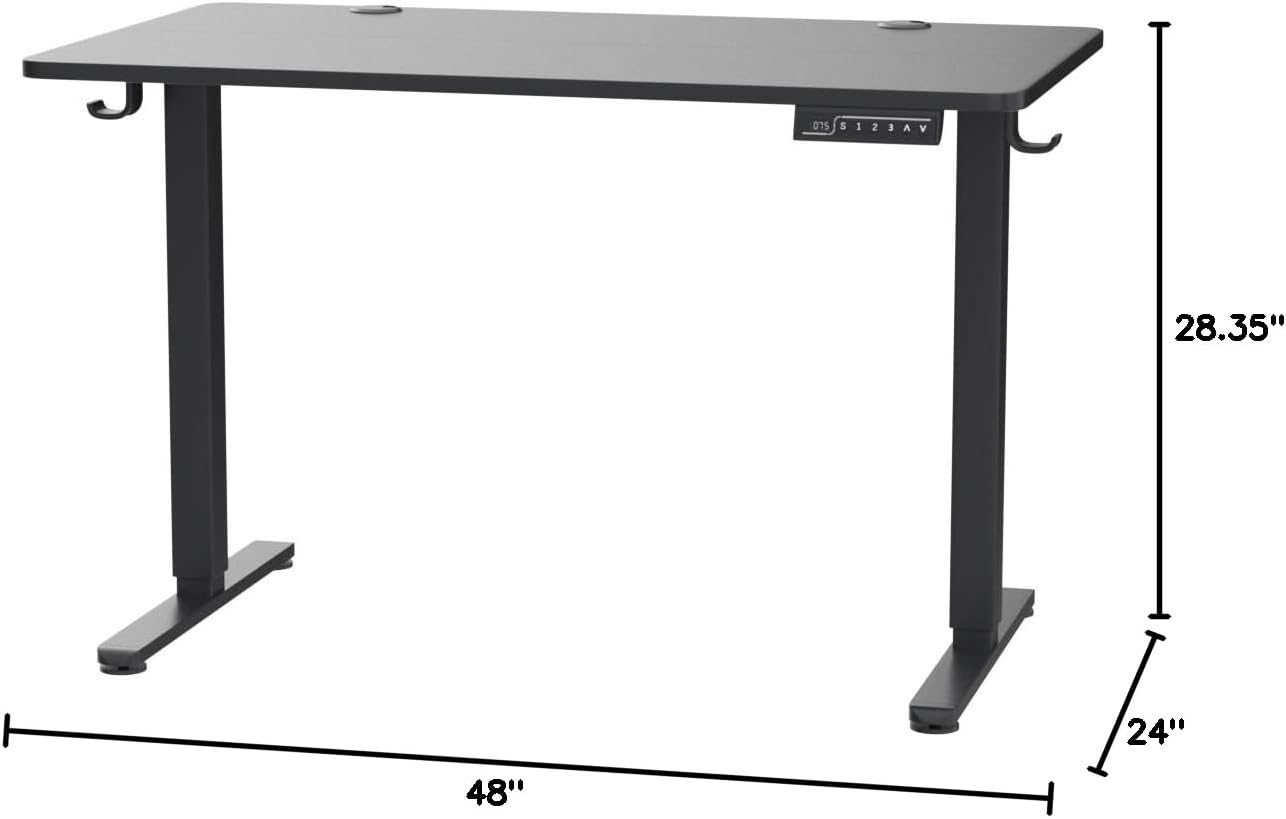 ErGear Height Adjustable Electric Standing Desk, 48 x 24 Inches Sit Stand up Desk, Memory Computer Home Office Desk (Black) - Image 4