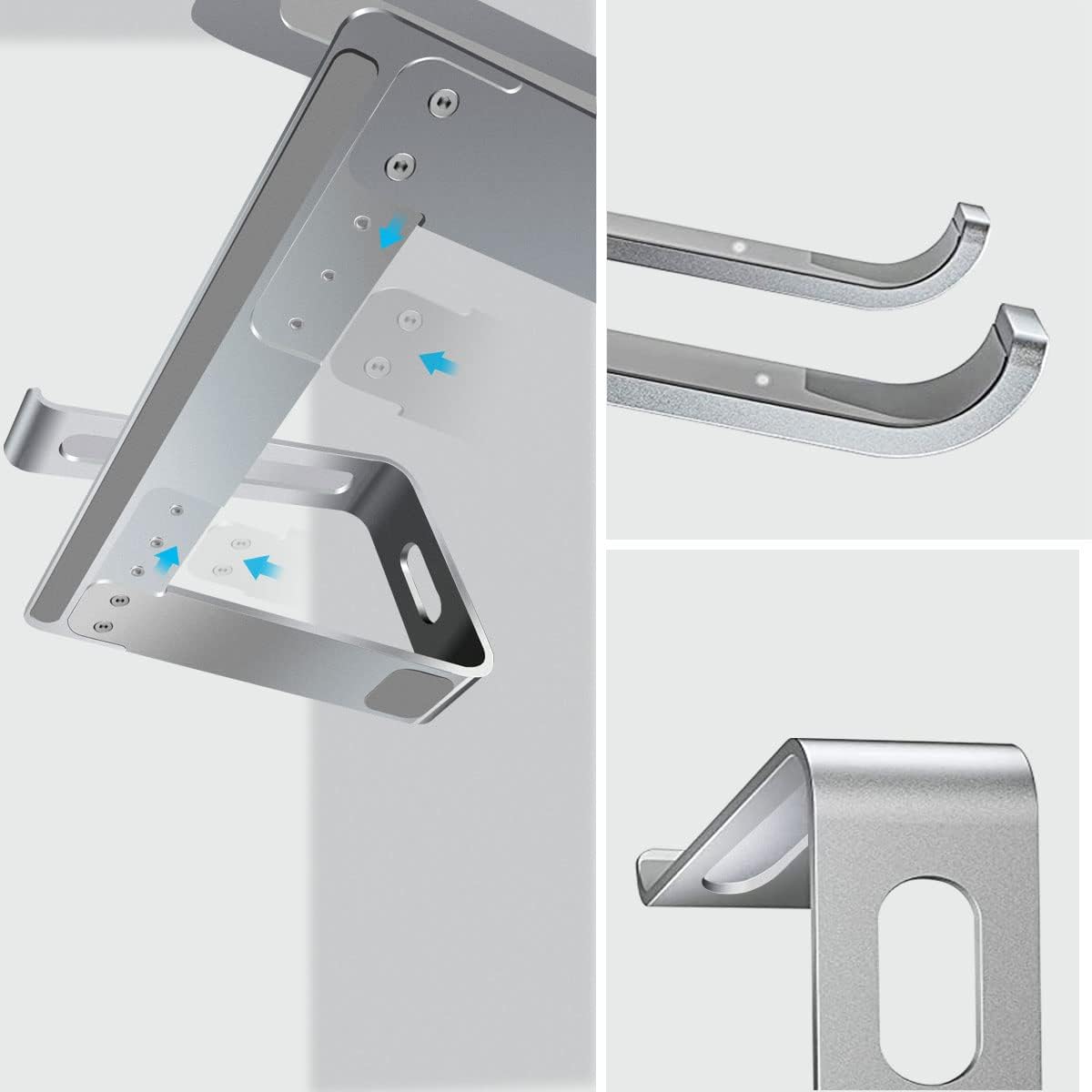 Laptop Stand for Desk, Detachable Laptop Riser Notebook Holder Stand Ergonomic Aluminum Laptop Mount Computer Stand, Compatible with MacBook Air Pro, Dell XPS, Lenovo More 10-18" Laptops - Image 5