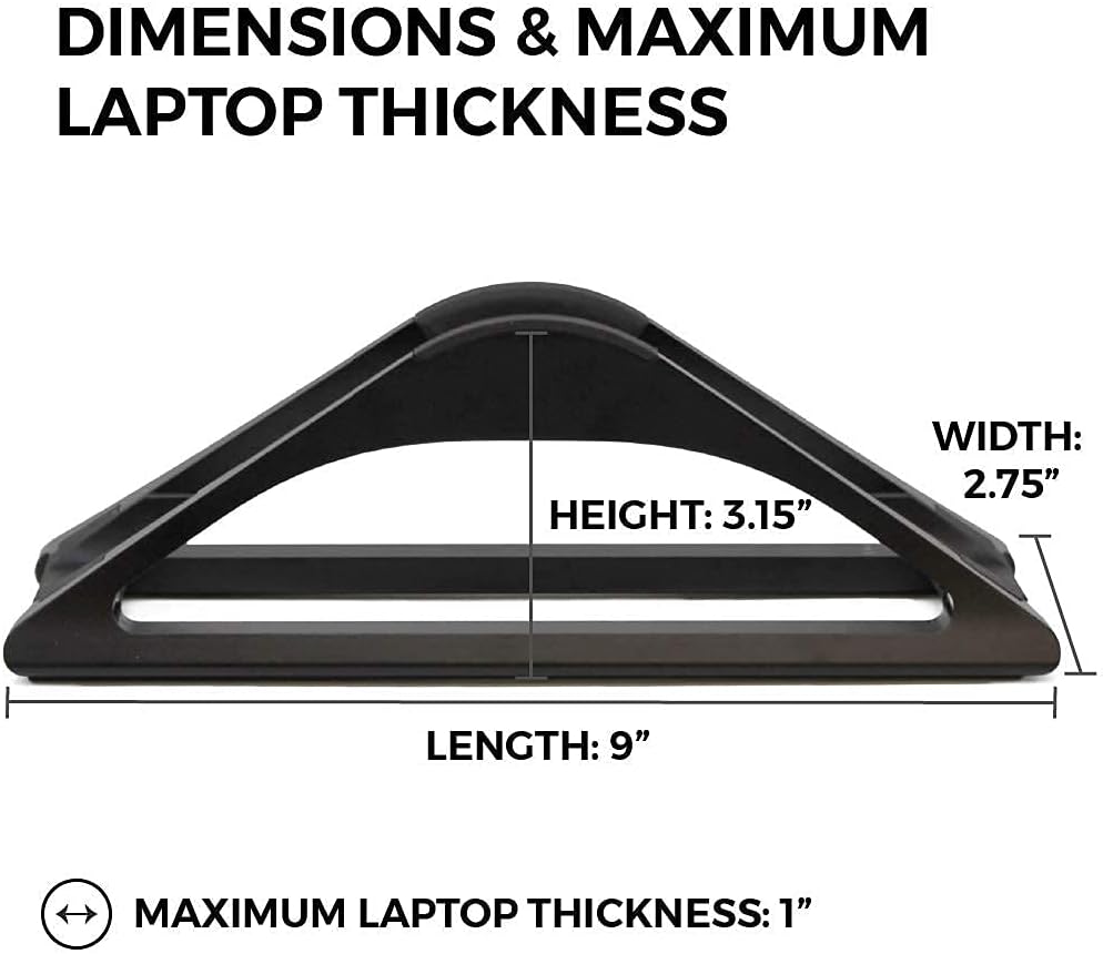 HumanCentric Vertical Laptop Stand for Desks (Matte Black) | Adjustable Holder to Dock Apple MacBook, MacBook Pro, and Other Laptops to Organize Work & Home Office - Image 8