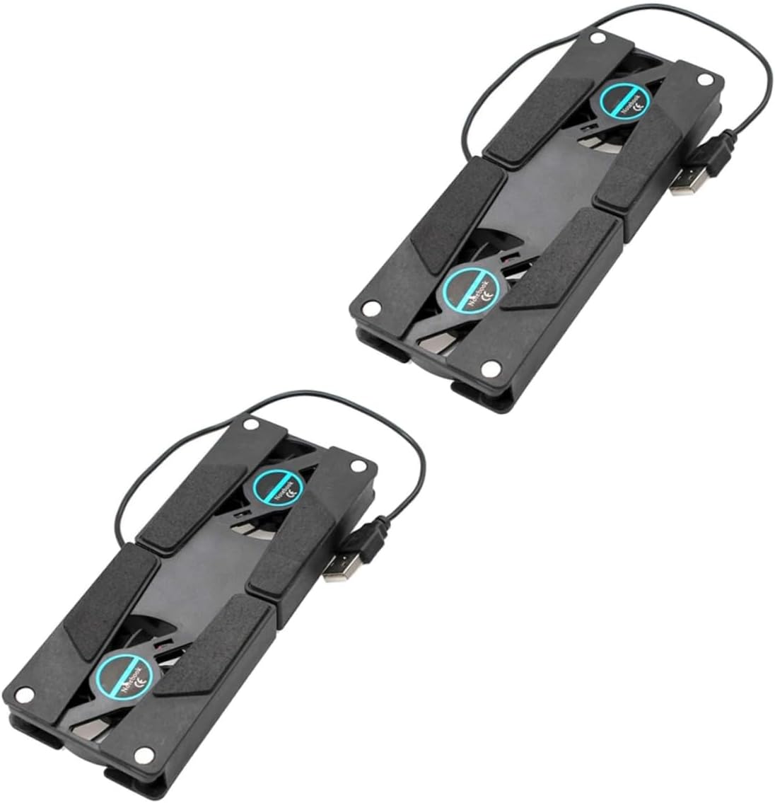 2pcs Laptop Cooling Pad Dual Fans Powered Notebook Cooler Folding Design Ventilated Support Stand Pad for Laptops - Image 2