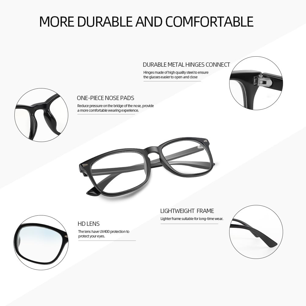 NZKNP Blue Light Glasses for Woman,Blue Light Glasses,Blue Light Glasses Men,Bluelight Glasses Womens,Fake Glasses - Image 4
