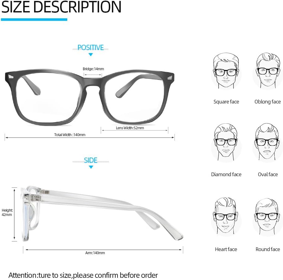 NZKNP Blue Light Glasses for Woman,Blue Light Glasses,Blue Light Glasses Men,Bluelight Glasses Womens,Fake Glasses - Image 3