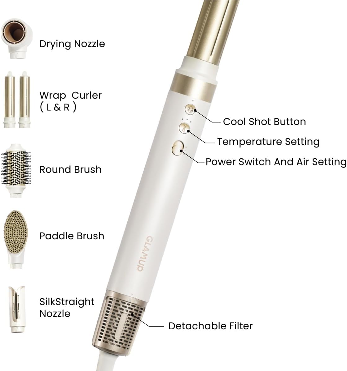 6-in-1 Air Wrap Multi Hair Styler - Advanced High-Speed Dryer & Auto Curler, Tight Grip, Fast Drying, No Heat Damage, Styling System Set - Image 3