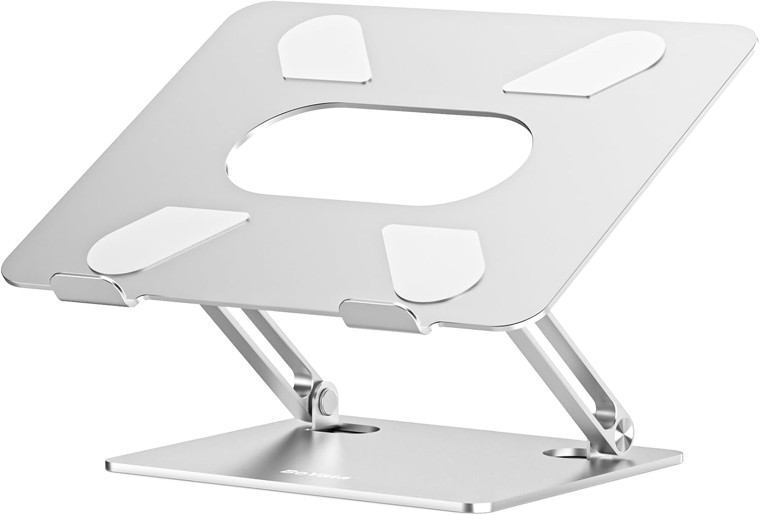 BoYata Laptop Stand, Laptop Holder, Multi-Angle Stand with Heat-Vent, Adjustable Notebook Stand for Laptop up to 17 inches-Silver - Image 2