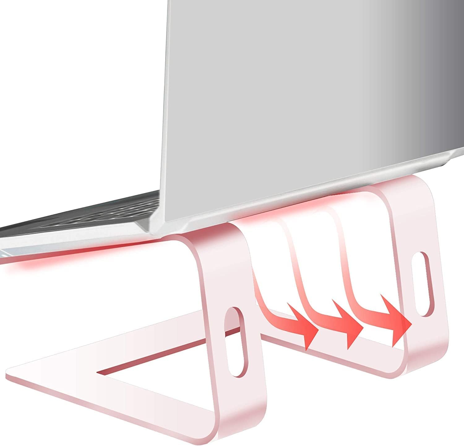 Orionstar Laptop Stand Aluminum Laptop Riser Compatible with Mac MacBook Air Pro 10 to 15.6 Inch Notebook Computer, Ergonomic Elevator Holder (Pink) - Image 5