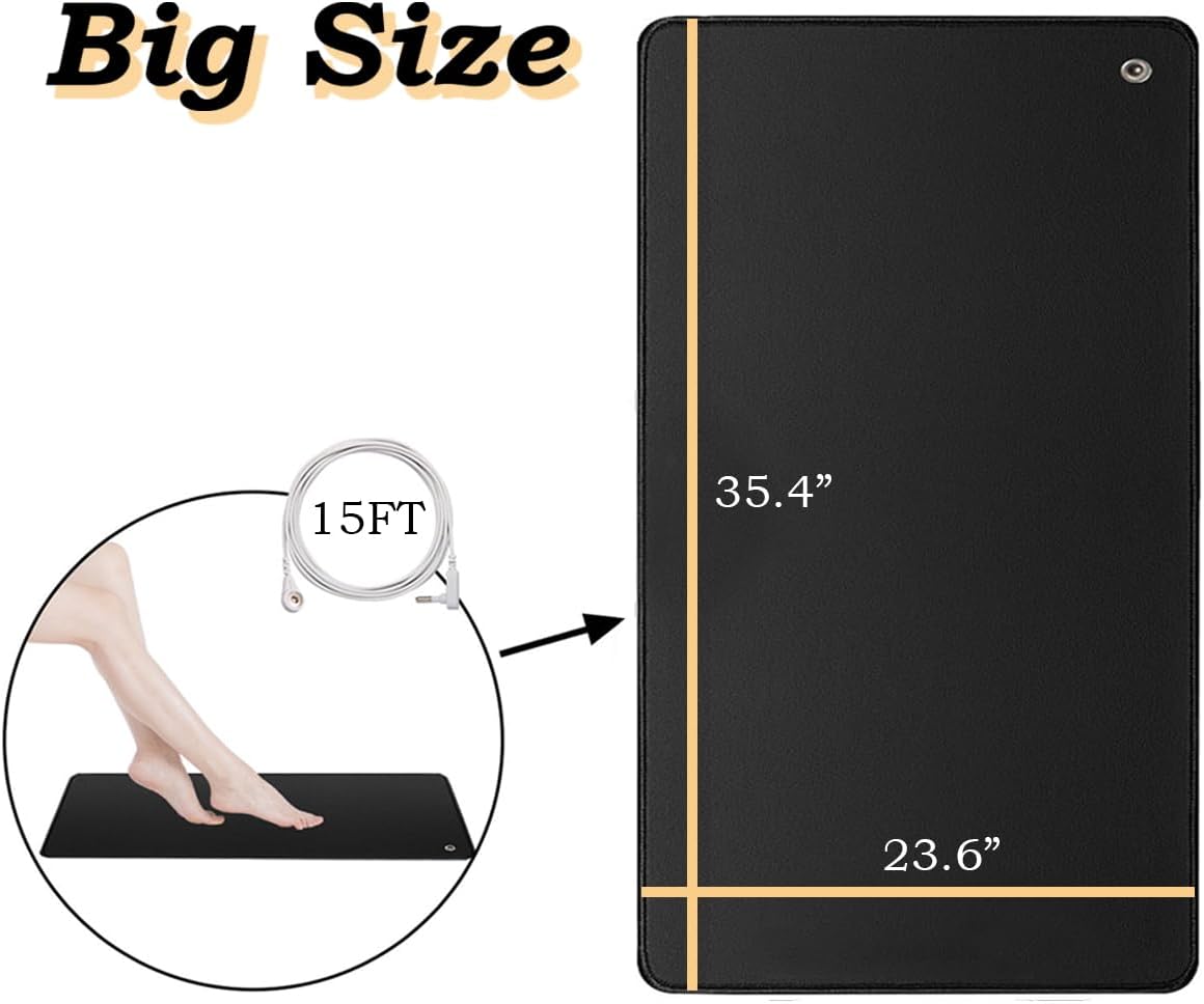 Grounding Mat 23.6x35.4 In Grounding Mat for Bed Earth Connected Therapy Balance Body Charge Improve Sleep Grounding Foot Mat - Image 3
