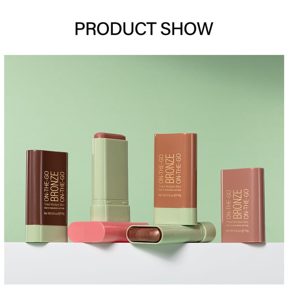 Yasovigi Multi-Use Cream Blush Stick, Blush Cheek Stick Tinted Moisture Stick Solid Moisturizer Stick, Waterproof Blusher and Shadow Lips for Cheek Makeup (rich glow, highlight) - Image 10