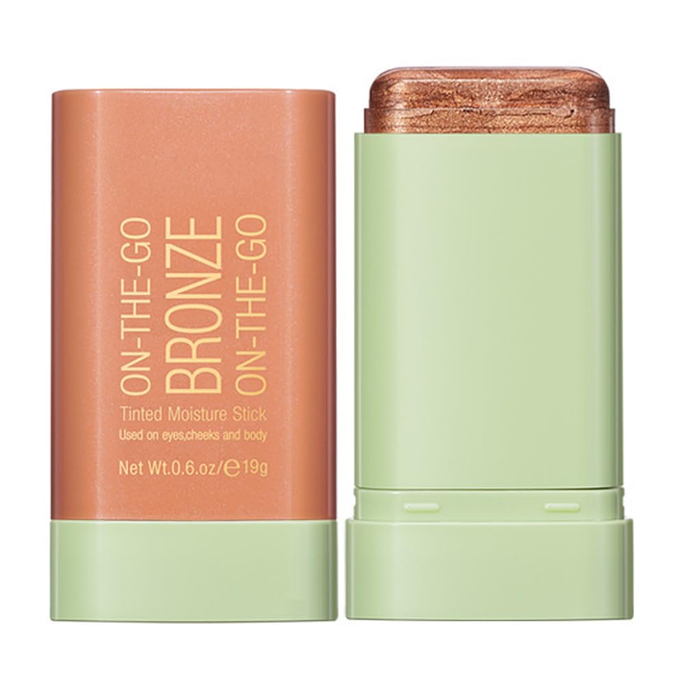 Yasovigi Multi-Use Cream Blush Stick, Blush Cheek Stick Tinted Moisture Stick Solid Moisturizer Stick, Waterproof Blusher and Shadow Lips for Cheek Makeup (rich glow, highlight) - Image 2