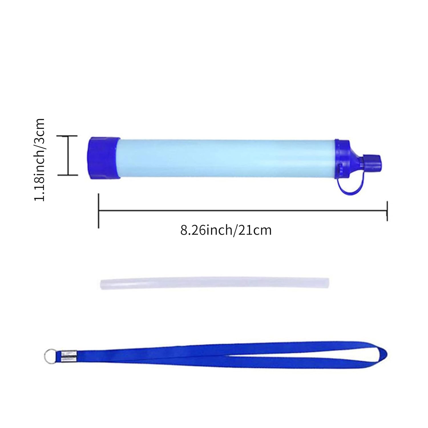 Personal Water Filter Straw Mini Water Purifier, Straw Water Filter, Emergency Preparedness, Portable Emergency Survival Gear, Personal Water Filter for Hiking, Camping, Travel (Blue) - Image 3