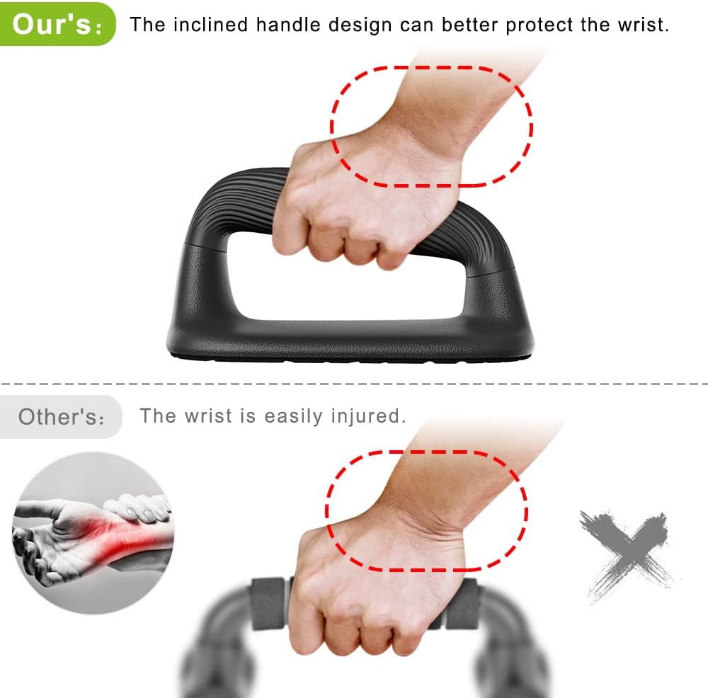 Kipika Push Up Bars, Pushup Stands, Anti-Slip Soft Plastic Push Up Handles, Bottom Anti-Slip Pad, Strength Training Equipment, Perfect for Floor Workout Exercise - Image 5