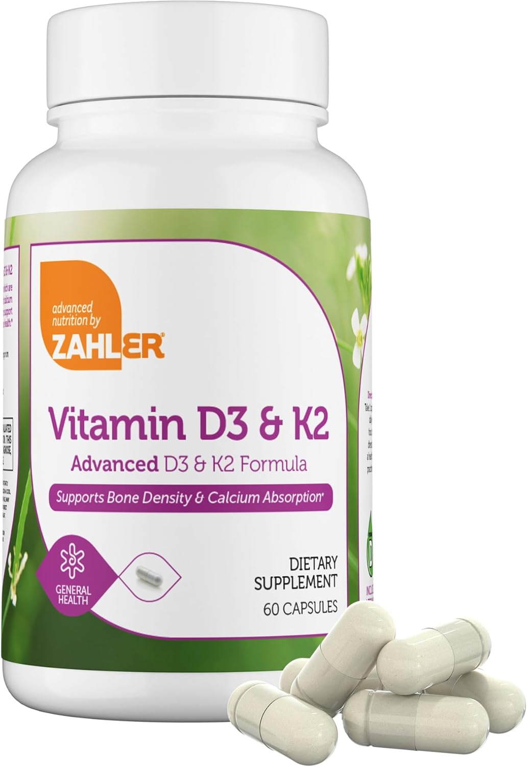 Zahler Vitamin D3 5000 IU K2 - Advanced Vitamin D3 K2 Formula - Bone Density & Calcium Absorption - Kosher Vegetarian MK7 Vitamin K2 D3 Vitamin Supplement - VIT D3 K2, Vitamin D K2 (60 Capsules) - Image 2