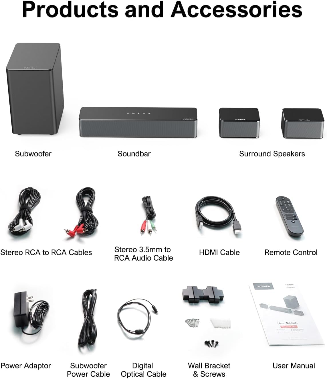 ULTIMEA 5.1 Virtual Surround Sound Bar, 320W Home Theater Surround System with Adjustable Speakers & Subwoofer, TV Speaker Soundbar, Sound Bar for Smart TV, Bluetooth 5.3, Easy Setup, Poseidon D50 - Image 9