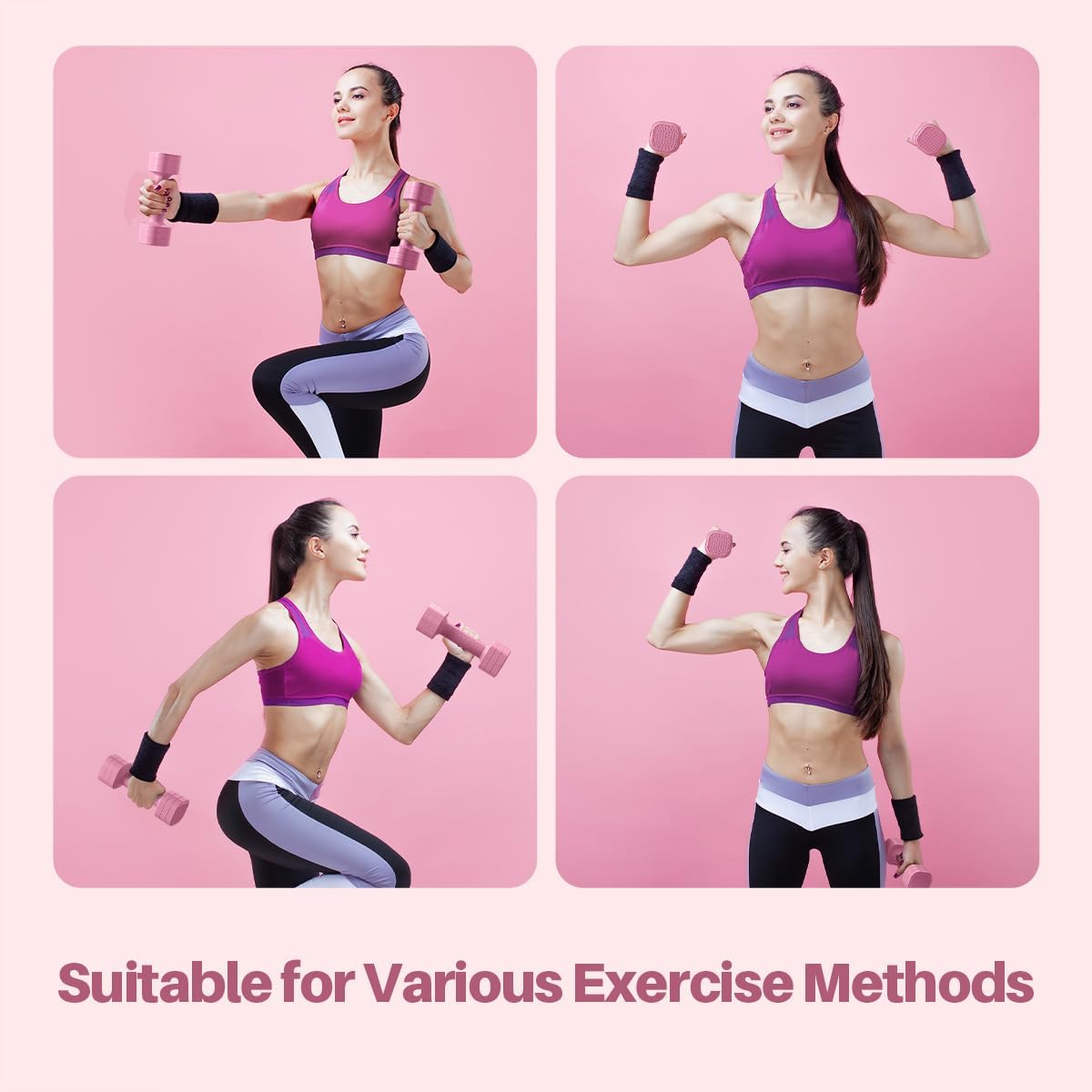Adjustable Dumbbell Set of 2, 4 in 1 Free Weights Dumbbells Set for Women, Hand Weights for Women at Home, Each 2lb 3lb 4lb 5lb with TPU Soft Rubber Handle for Home Gym Exercise Training - Image 7