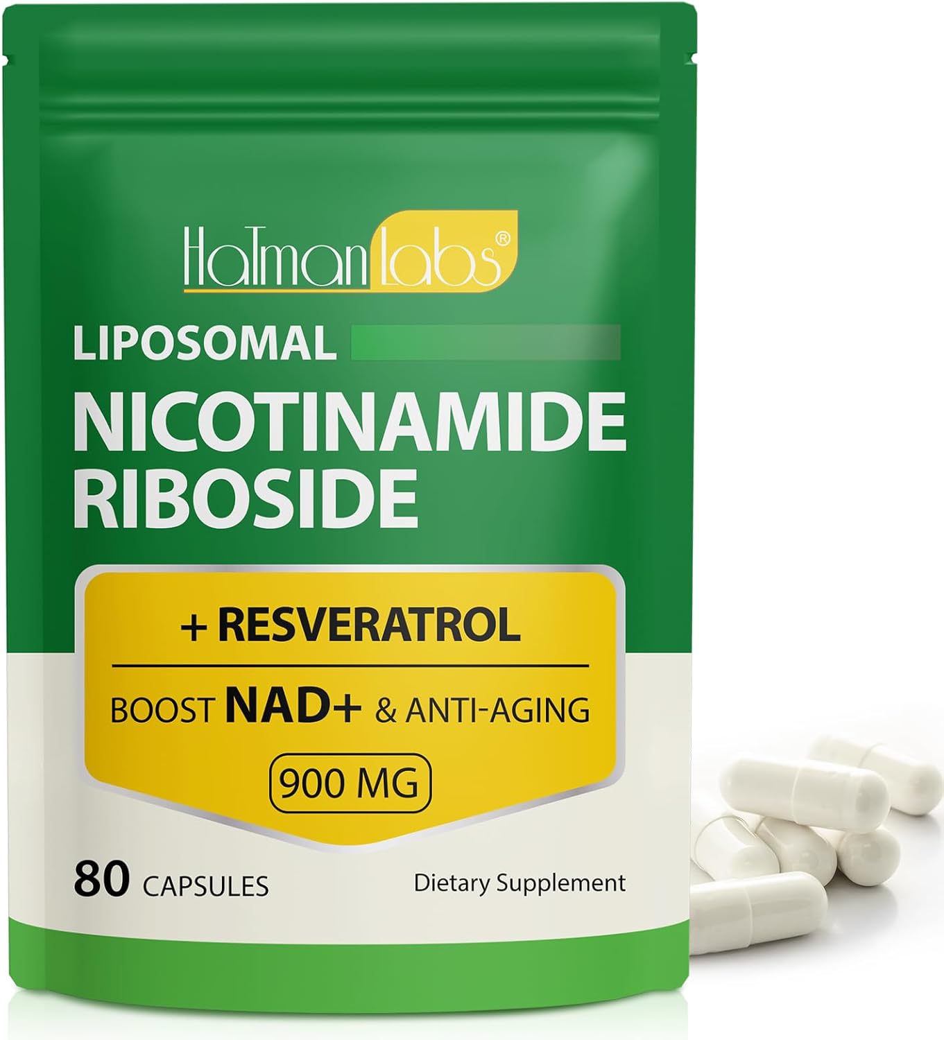 NAD Supplement - Liposomal Nicotinamide Riboside 900mg, Resveratrol, Quercetin - High Purity NAD Supplement for Energy, Support Cellular Health, Stamina & Healthy Aging - Ultra Strength 80 Capsules - Image 2
