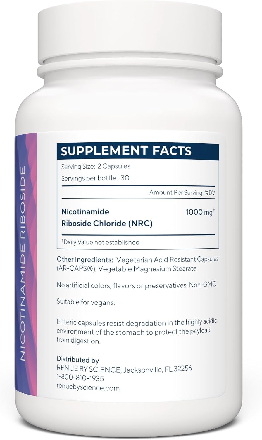 Nicotinamide Riboside | High Strength NAD Supplement | 60 Nicotinamide Enteric-Coated Capsules - 1000mg Nicotinamide Riboside per Serving | Manufactured in The USA Third-Party Tested - Image 3