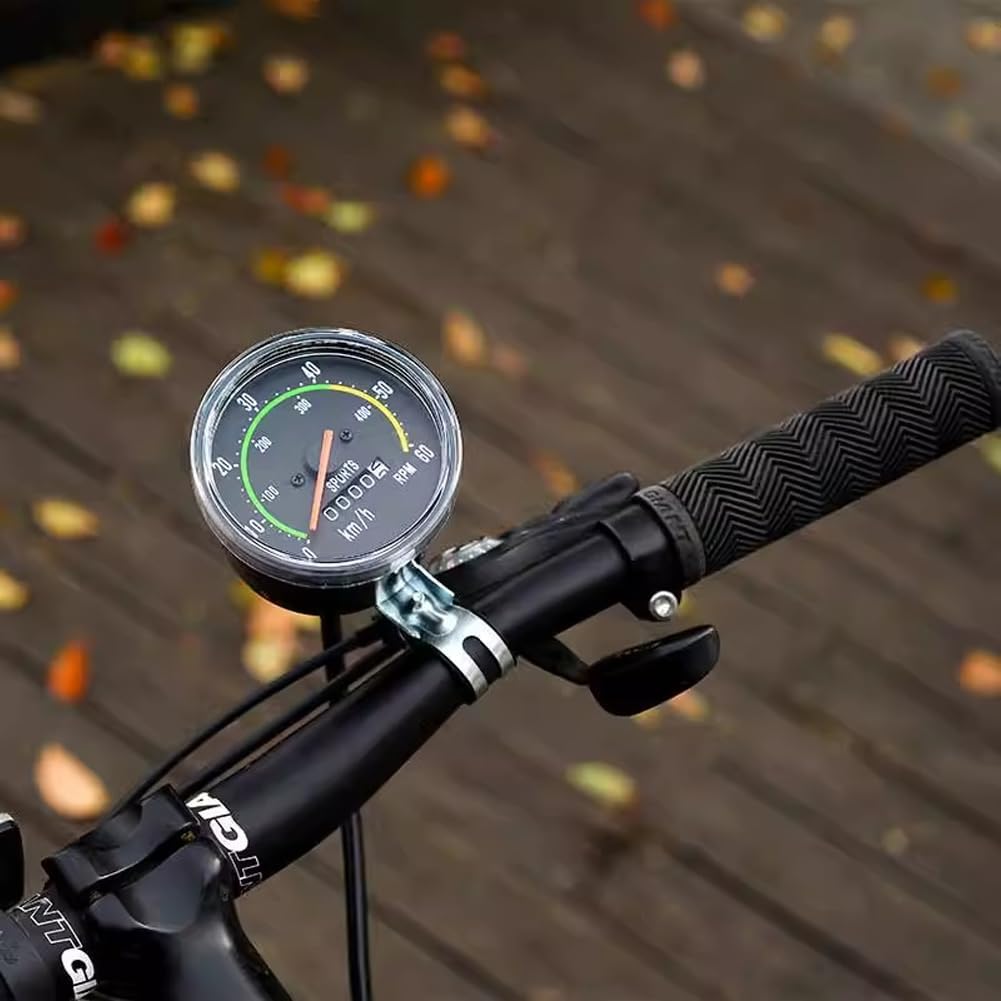 Bike Speedometer, Mechanical Analog Odometer Old School Style Bicycle Computer Code Table Aluminum Alloy Stopwatch Cyclocomputer Accessories for Outdoor Cycling Tricycle 26in 27.5in 28in 29in - Image 3