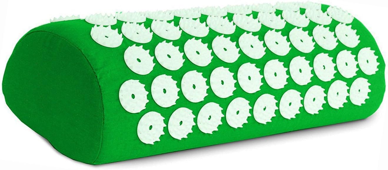 Acupressure Mat and Pillow Set for Back/Neck Pain, Acupuncture Products to Relieve Muscle Fatigue, Improve Insomnia for Sedentary People, Acupuncture Eases Stress, Massage Mat, Green - Image 3