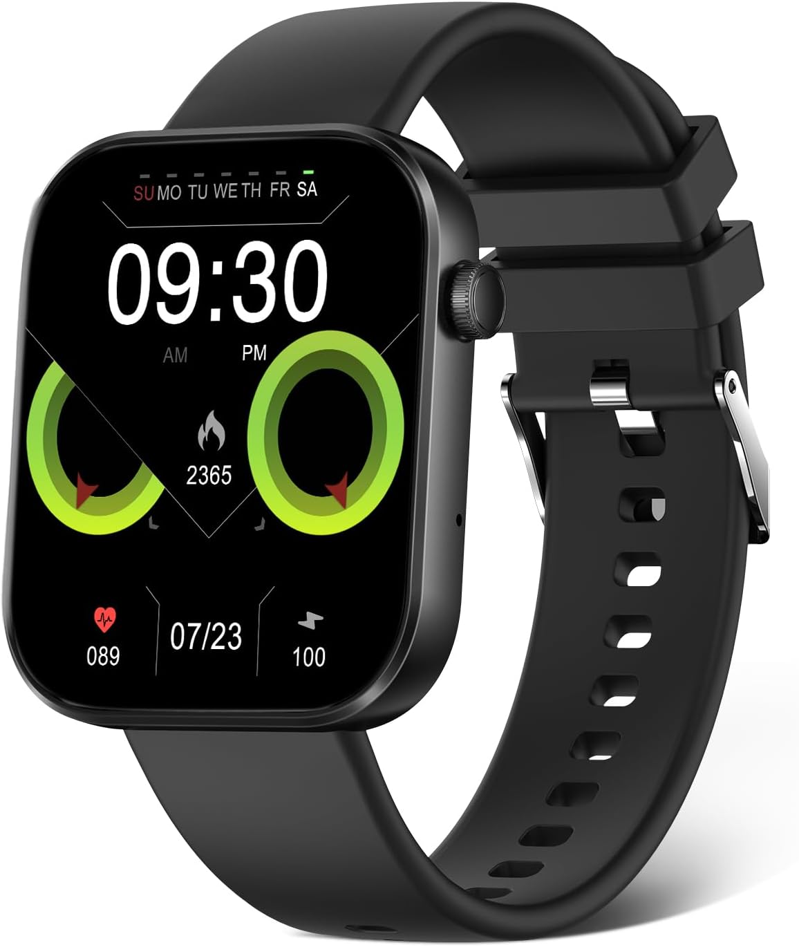 Smart Watch(Answer/Make Call), 1.96" Smart Watch for Men Women IP68 Waterproof, Smartwatch for Android iOS with 100+ Sport Modes, Fitness Tracker, Heart Rate Sleep Monitor, AI Voice - Image 2