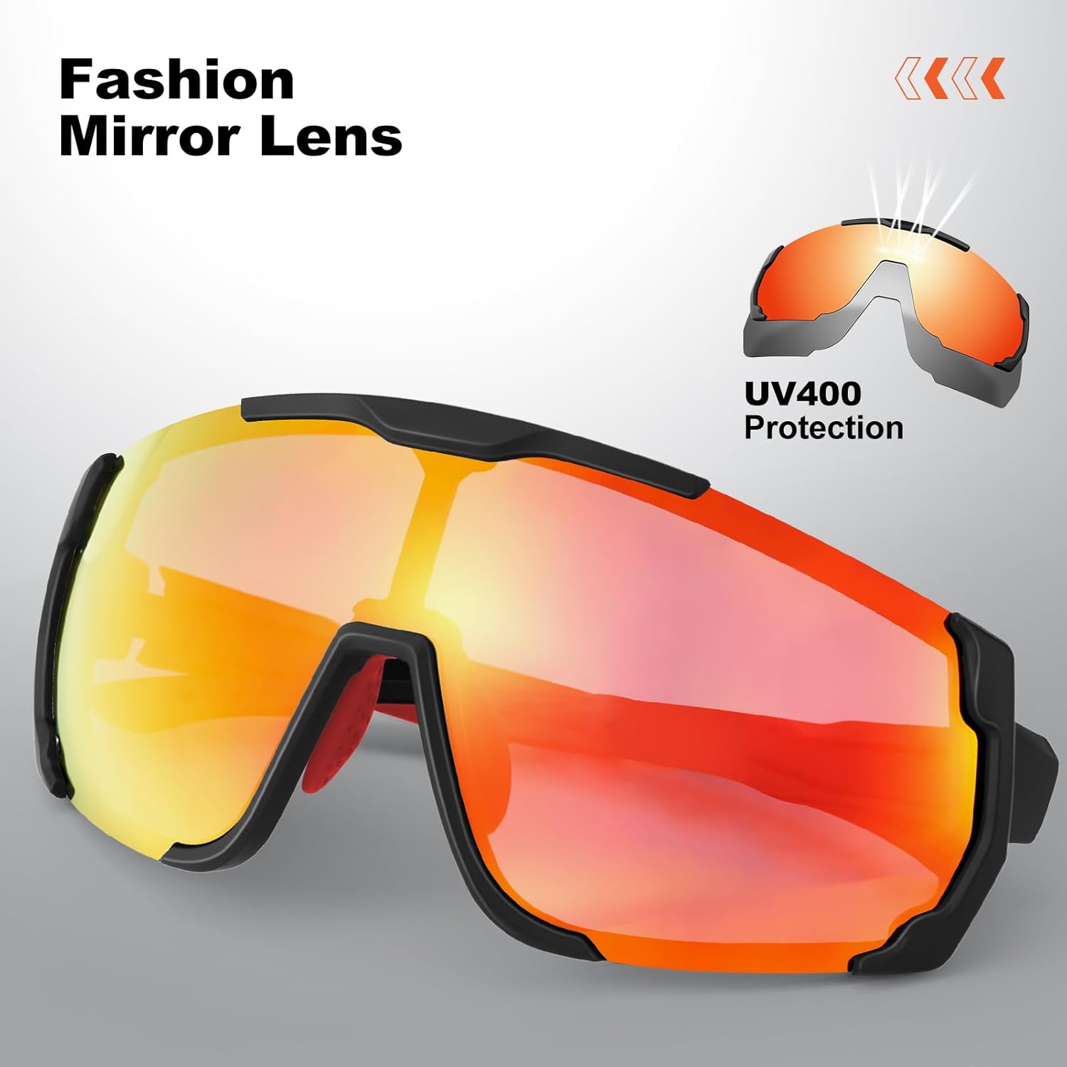 Odoland Cycling Sunglasses, Magnetic Lenses UV400 Polarized Sports Sunglasses for Baseball MTB Running Baseball Men Women - Image 5
