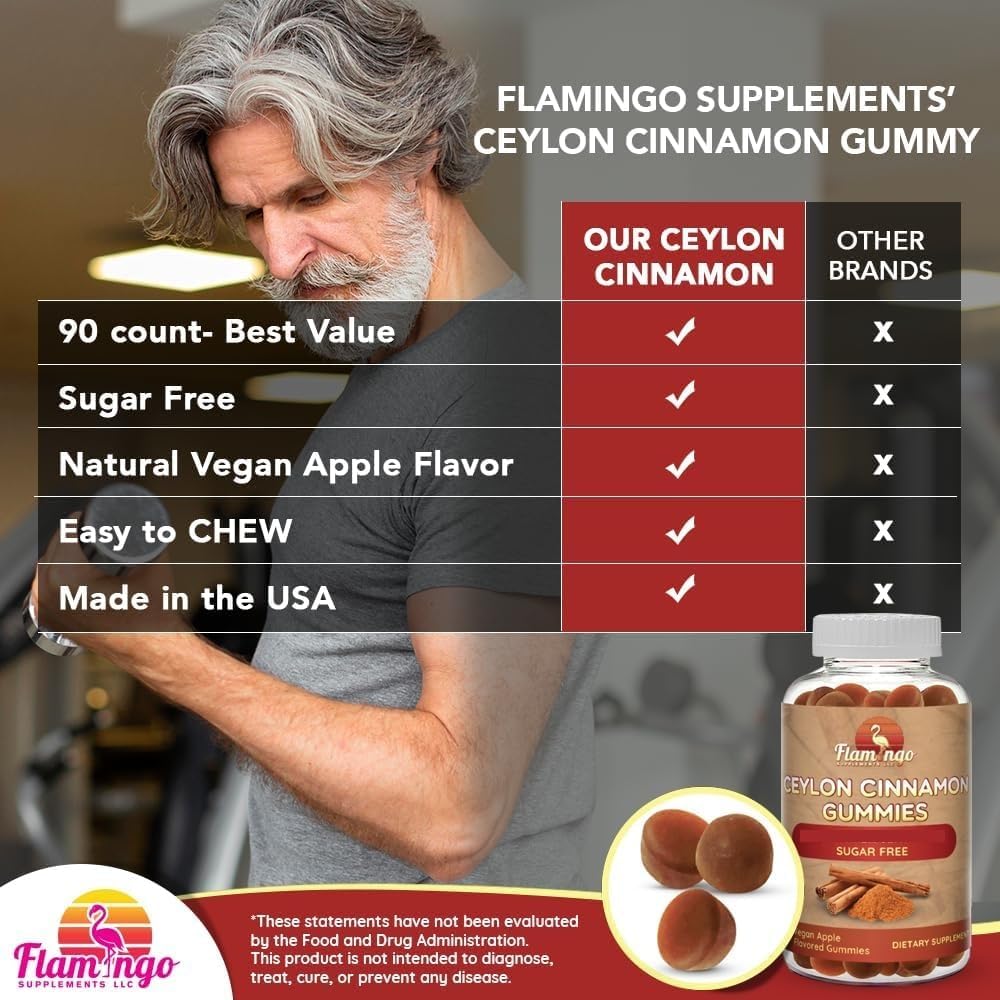 Sugar Free Ceylon Cinnamon Gummies Sugar Regulation, Joint Pain, Neuroprotective- Cinnamon Supplement with Chromium and Cinnamon Bark- Alternative to Cinnamon Capsules - 90 Chews - Image 4