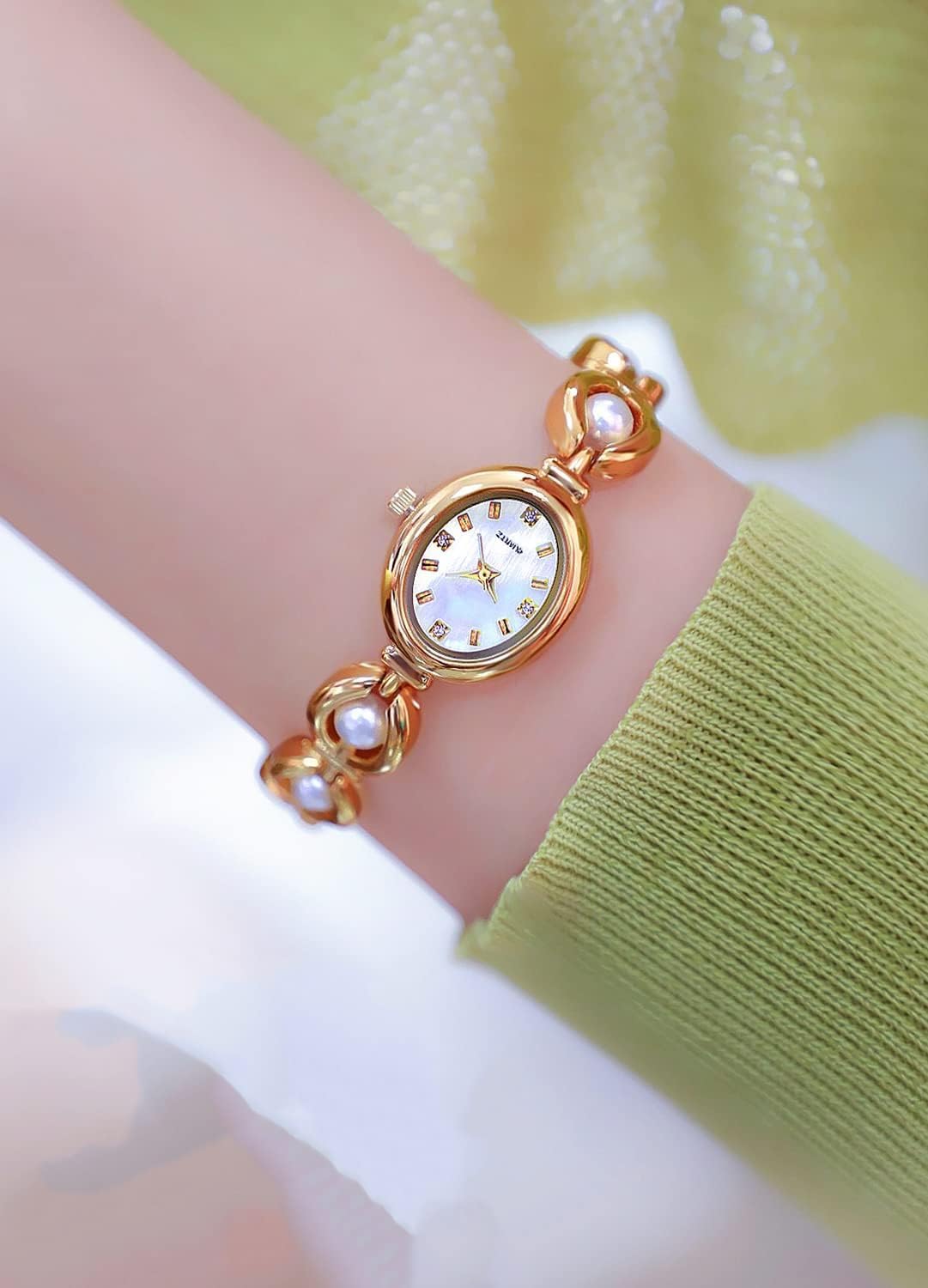 Gosasa Fashion Women's Dress Watch Elegant Pearl Oval dial Ladies Bracelet Waterproof Analog Casual Watch - Image 8