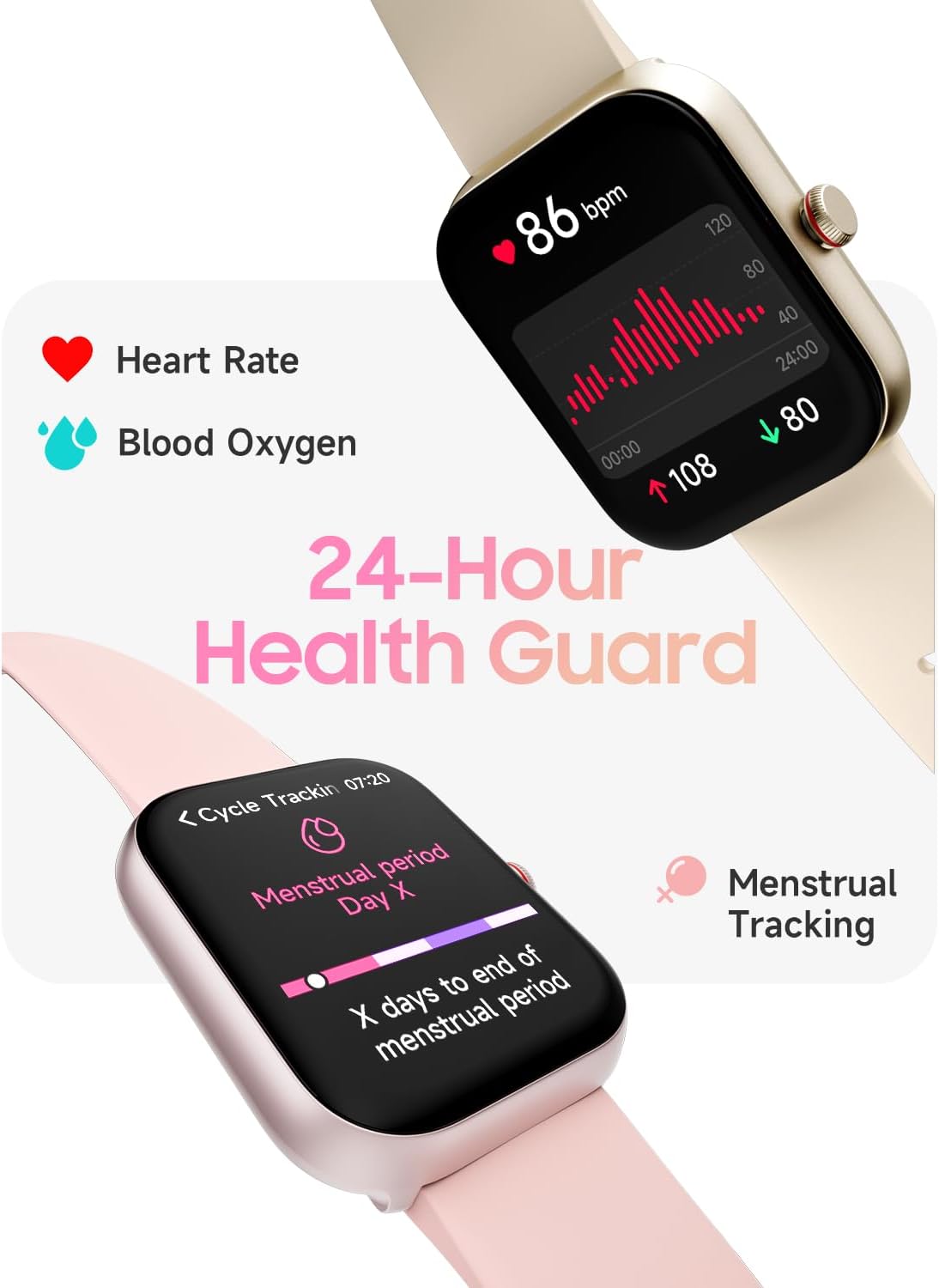 Smart Watch for Women, Alexa Built-in, Answer/Make Calls, 1.91" HD Screen Fitness Watch, IP68 Waterproof, 100 Sports, Heart Rate Monitor, Sleep Tracker, Smartwatch Compatible Android iOS, Beige - Image 4