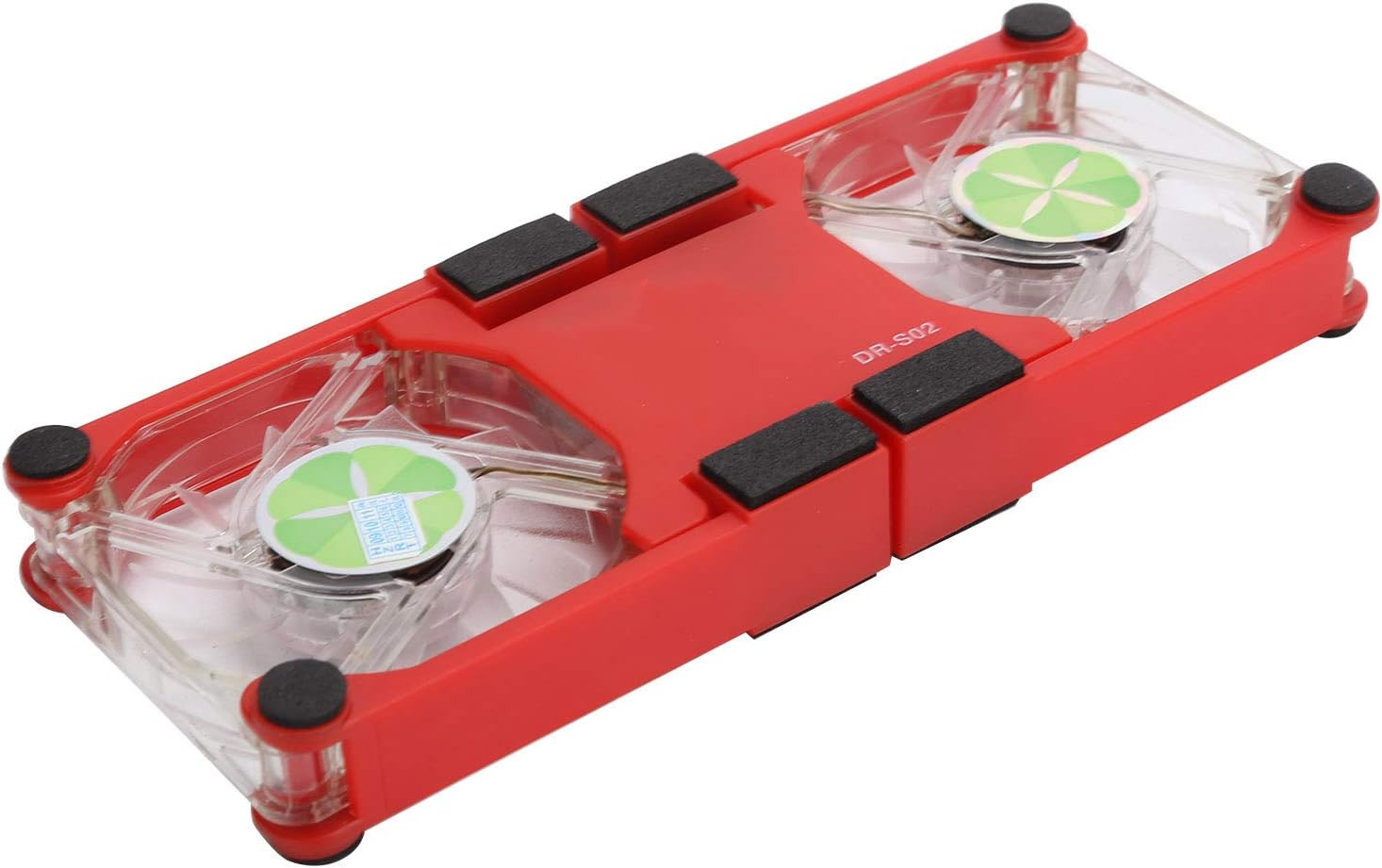 Laptop Cooling Pad,DR-S02 Folding Laptop Cooler with Dual Fans,Portable USB Powered Notebook Radiator Cooler Stand Cooling Base with Anti‑Skid Mount(red) - Image 8