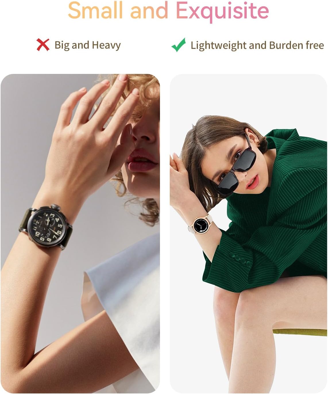 Smart Watches for Women, Fitness Tracker Smartwatch for Android Phones/iPhone Compatible,1.27" Womens Watch with Blood Oxygen Monitor, Calls and Messages/Heart Rate/Sleep/Female Cycle(2 Watch Bands) - Image 5