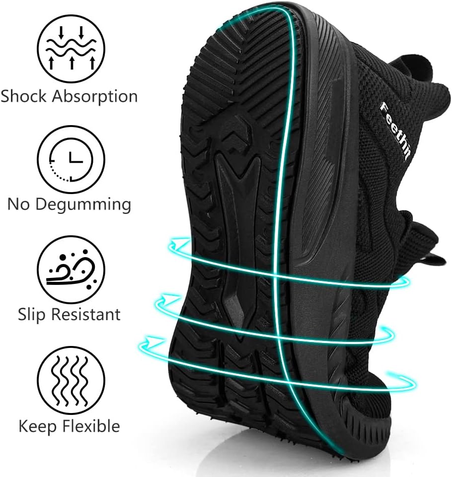 Feethit Mens Non Slip Walking Sneakers Lightweight Breathable Slip on Running Shoes Athletic Gym Tennis Shoes for Men - Image 4