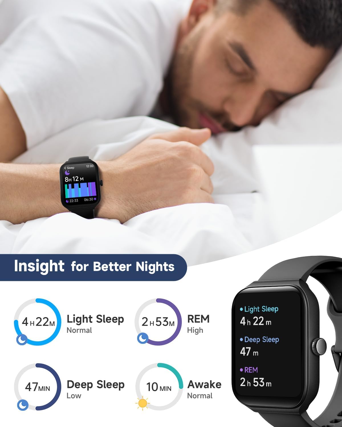 Smart Watch for Men Women Alexa Built-in, 1.95" Fitness Tracker with Answer/Make Calls, IP68 Waterproof/Heart Rate/Sleep Tracker/100 Sports, Fitness Watch Compatible Android iOS - Image 7